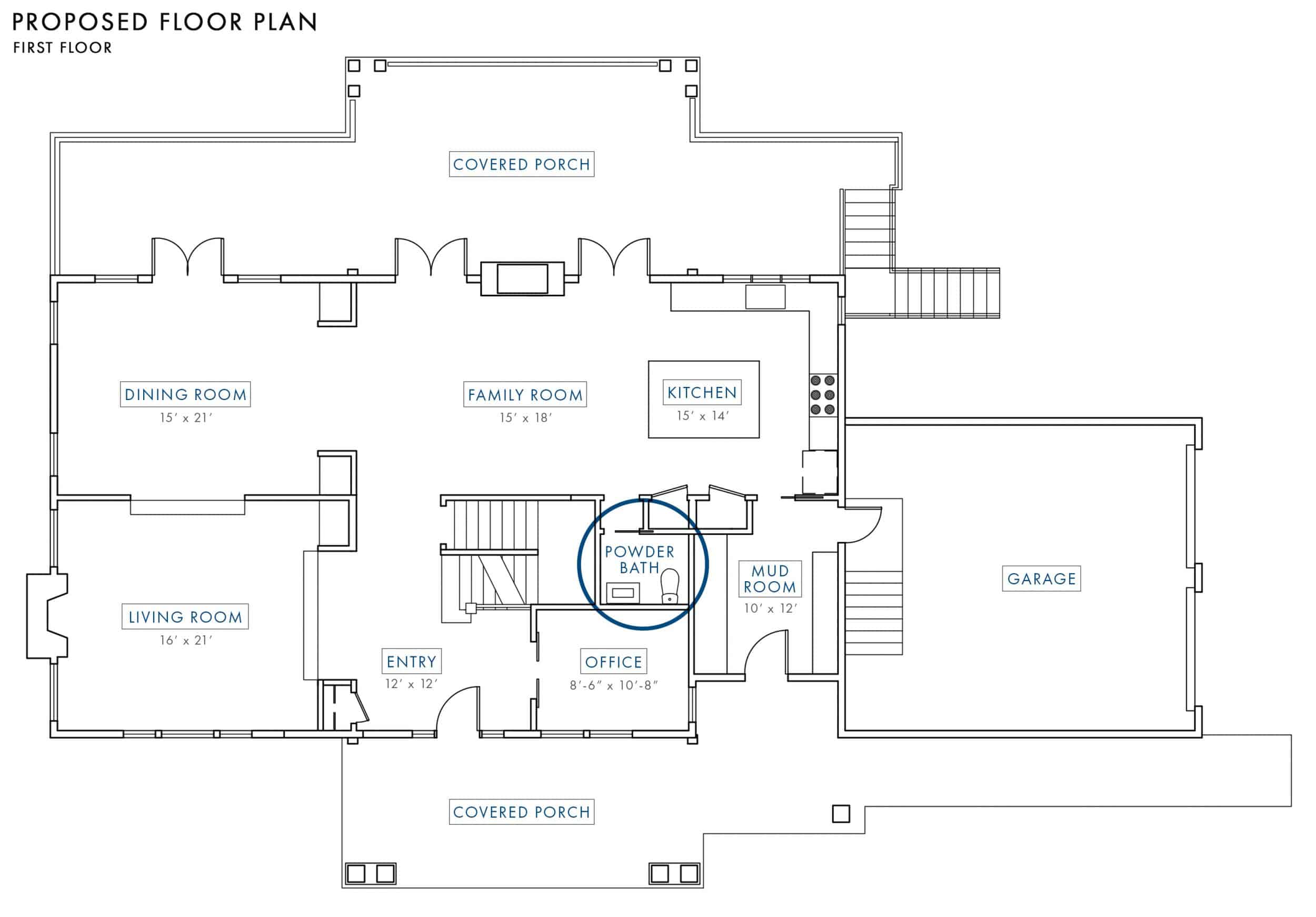 Emily Henderson Portland Fixer Upper Traditional Floor Plan Proposed Plan First Floor