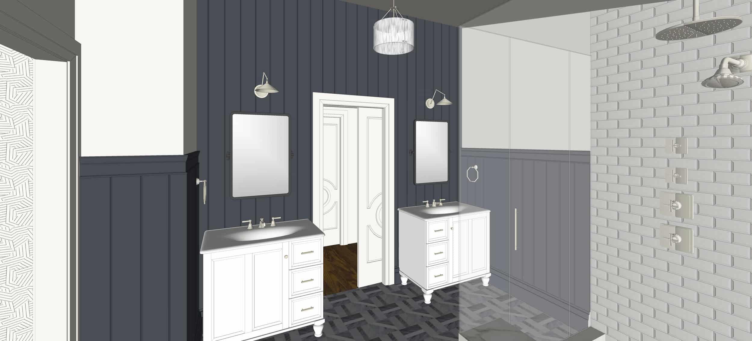 Emily Henderson Portland Fixer Upper Traditional Master Bath Update Render 01