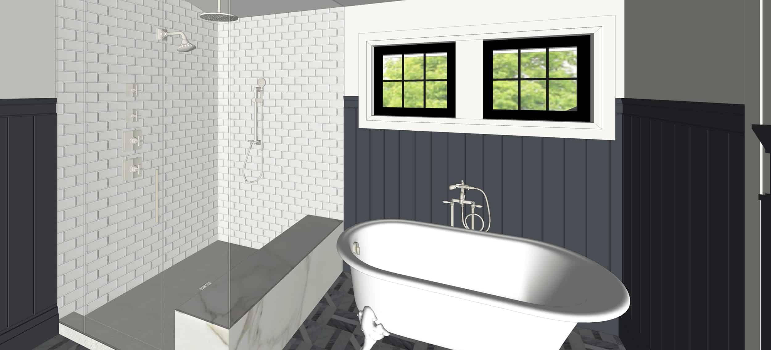 Emily Henderson Portland Fixer Upper Traditional Master Bath Update Render 03