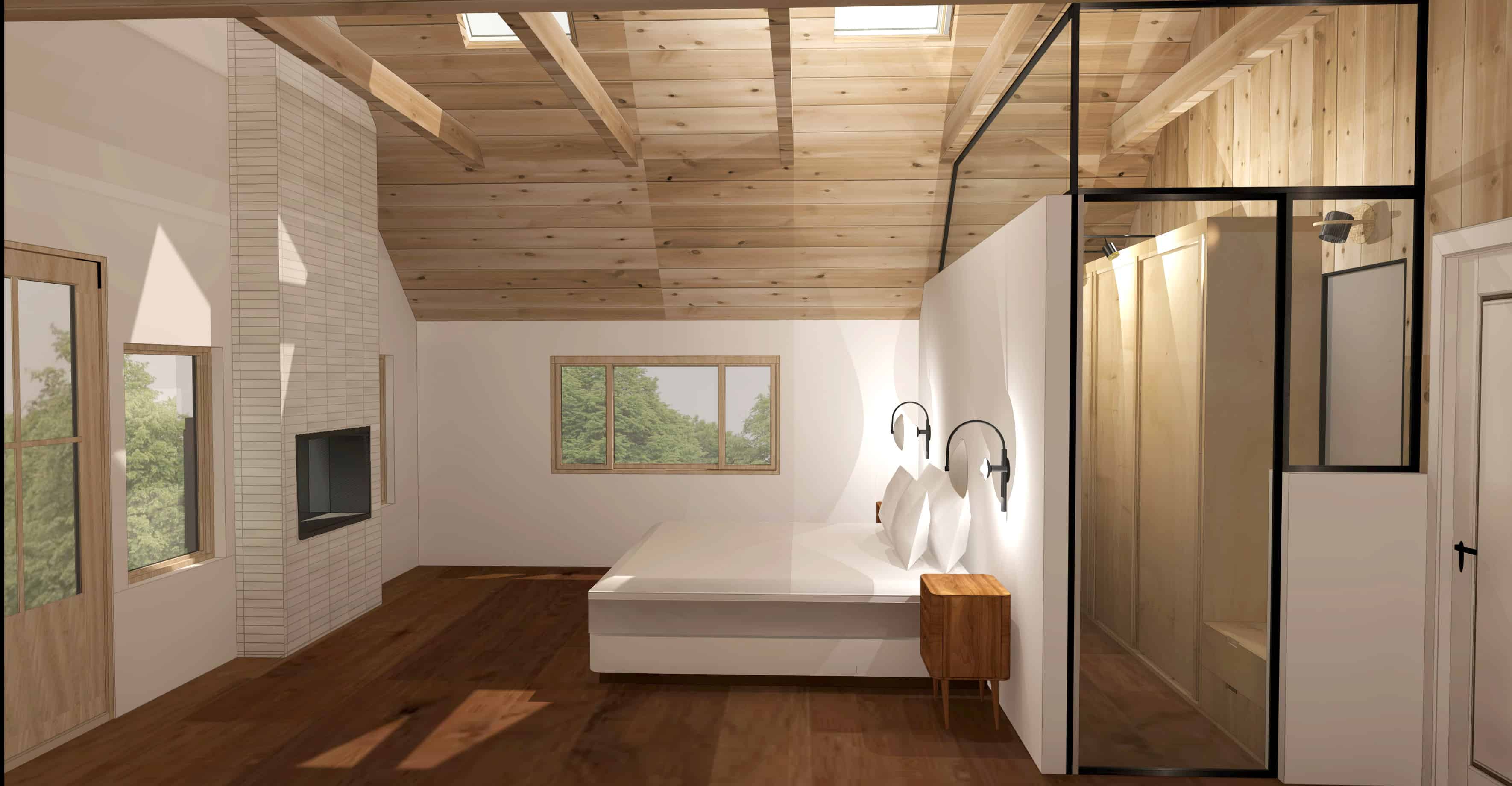 Emily Henderson Design Mountain Fixer I Design You Decide Master Bedroom Fireplace 1 Copy 1