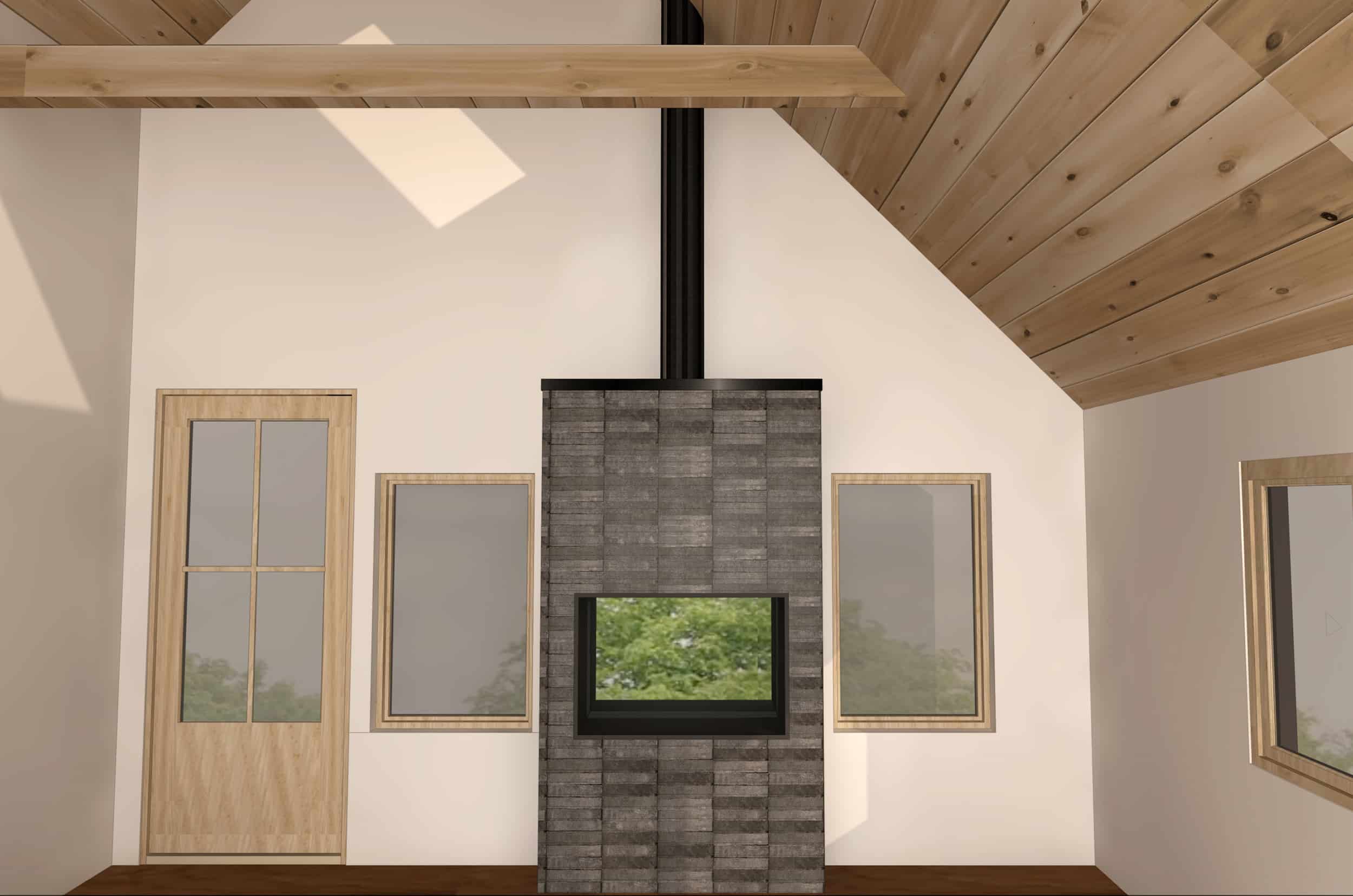 Emily Henderson Design Mountain Fixer I Design You Decide Master Bedroom Fireplace Stove2 1
