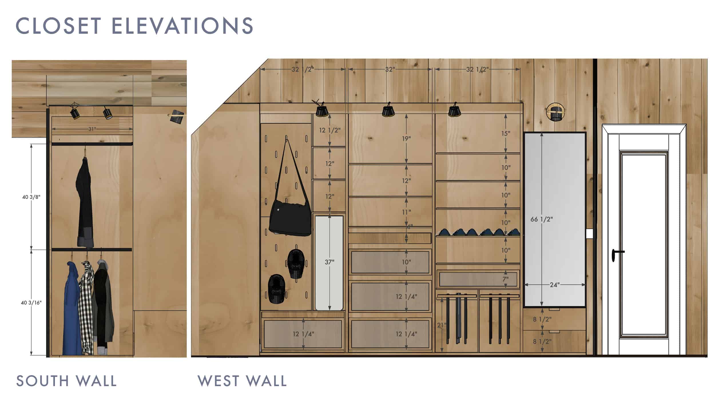 Emily Henderson Design Mountain Fixer Master Bedroom Closet Elevations 1