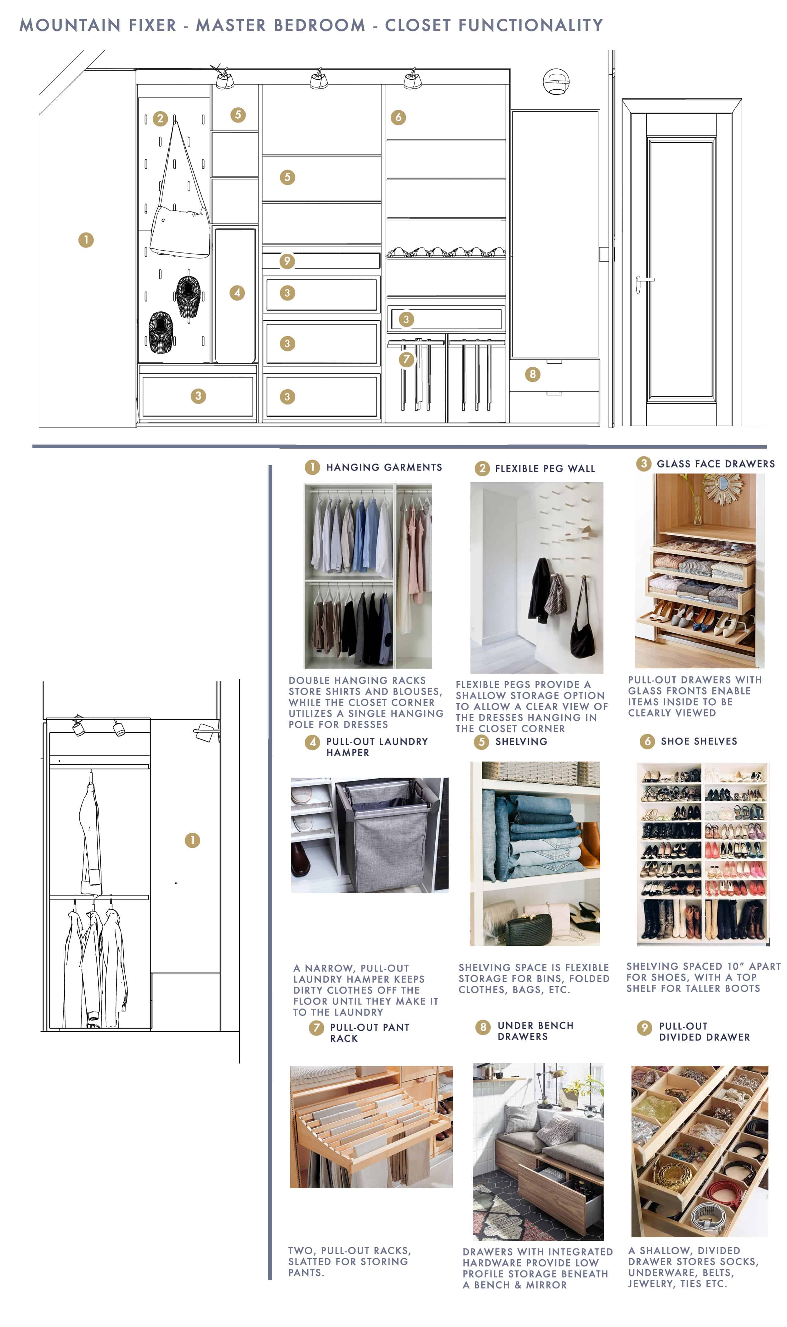 Emily Henderson Design Mountain Fixer Master Bedroom Closet Functionality 1