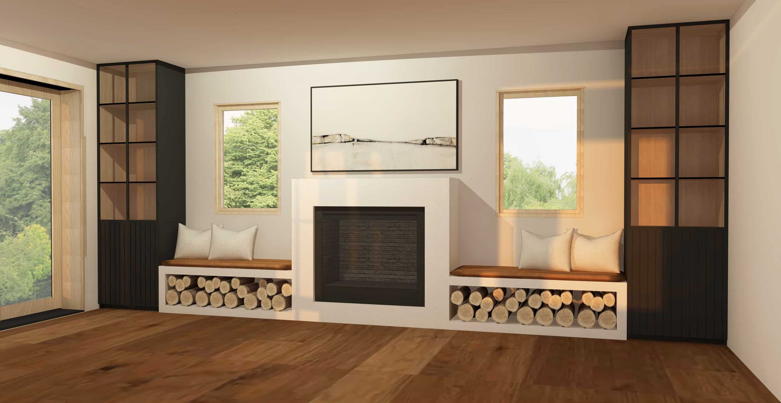 Emily Henderson Family Room Fireplace Design 011