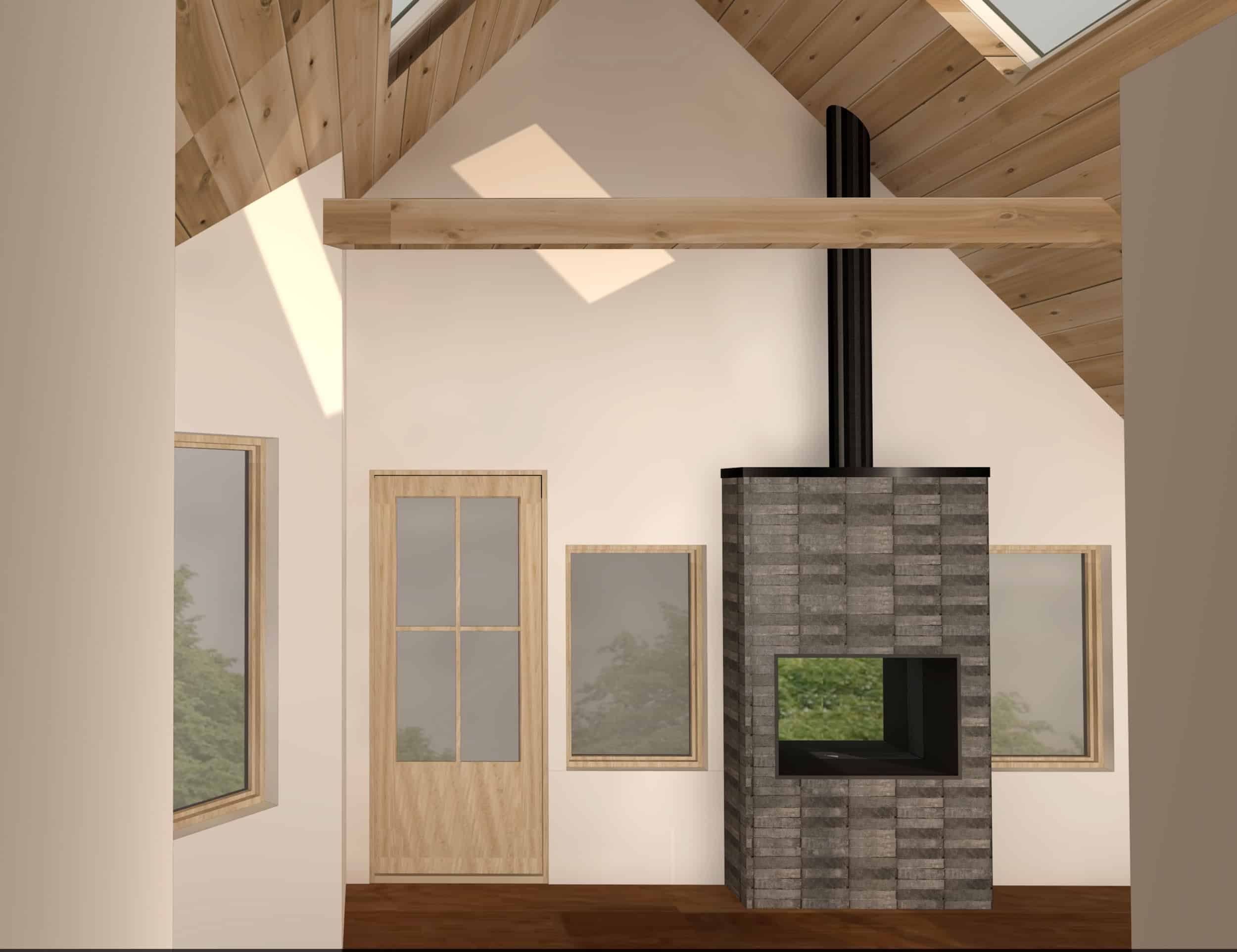 Emily Henderson Mountain Fixer I Design You Decide Master Bedroom Fireplace Stove1 1