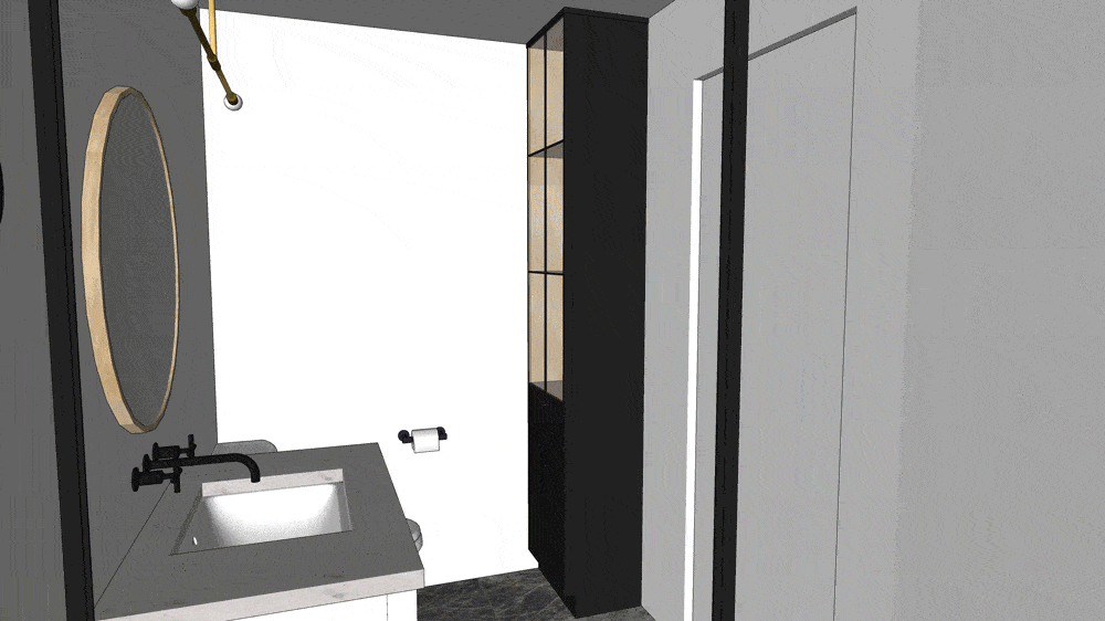 Emily Henderson Mountain Fixer Second Level Guest Bath Animation