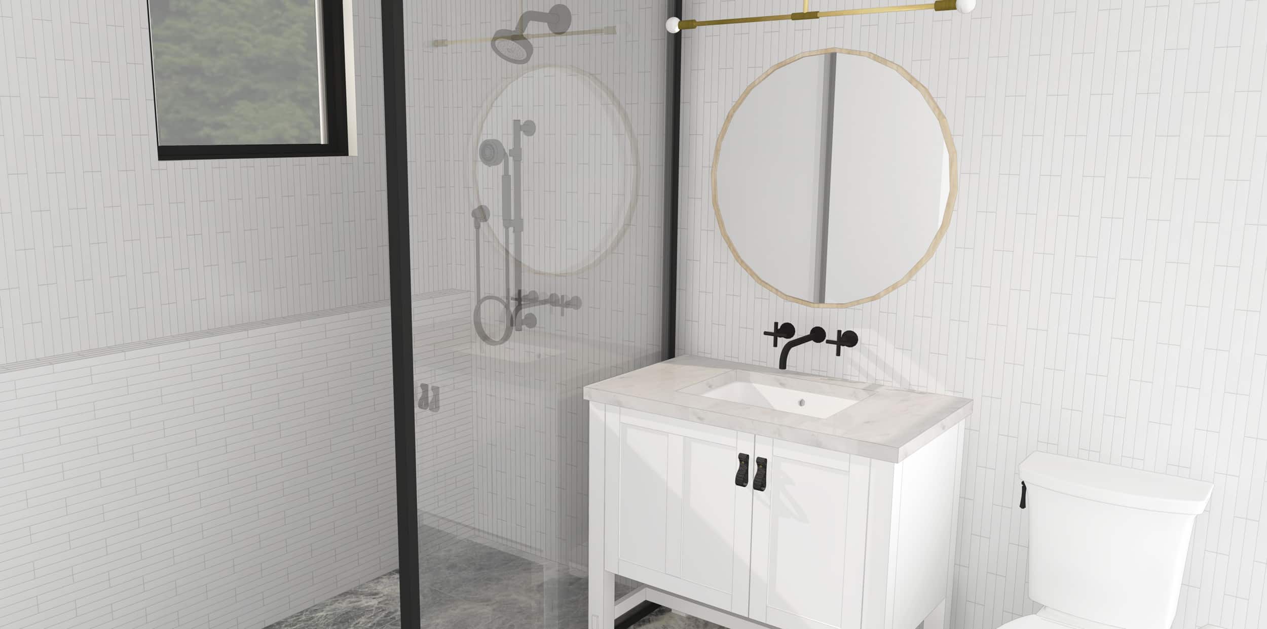 Emily Henderson Mountain Fixer Upper Second Level Guest Bath Render 03
