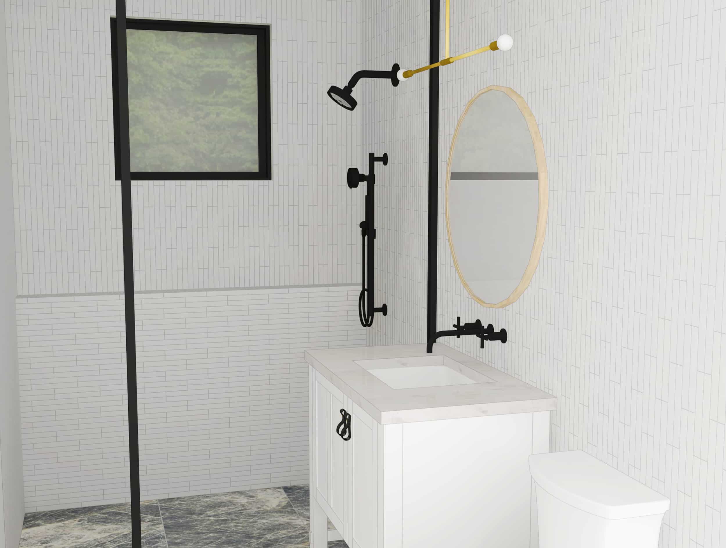 Emily Henderson Mountain Fixer Upper Second Level Guest Bath Render 04