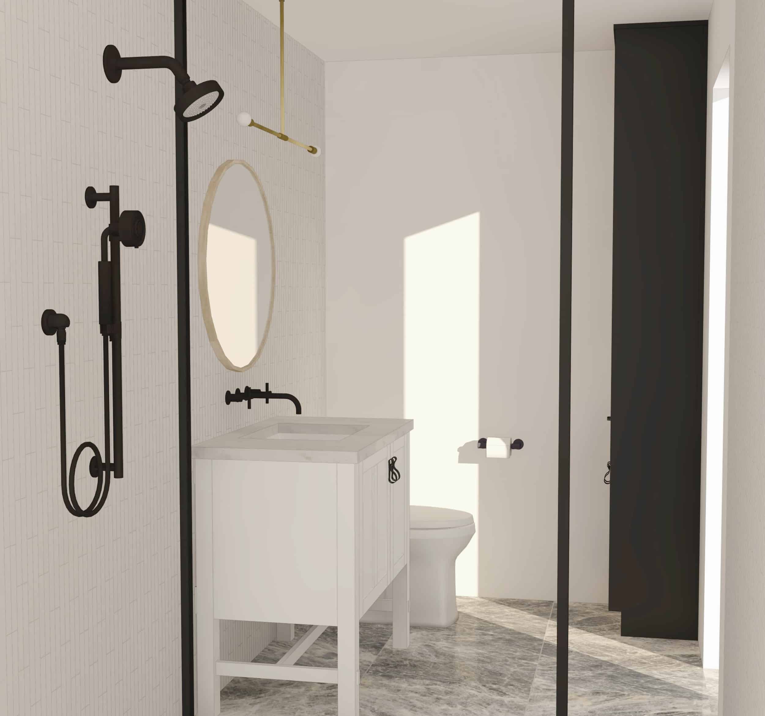 Emily Henderson Mountain Fixer Upper Second Level Guest Bath Render 05