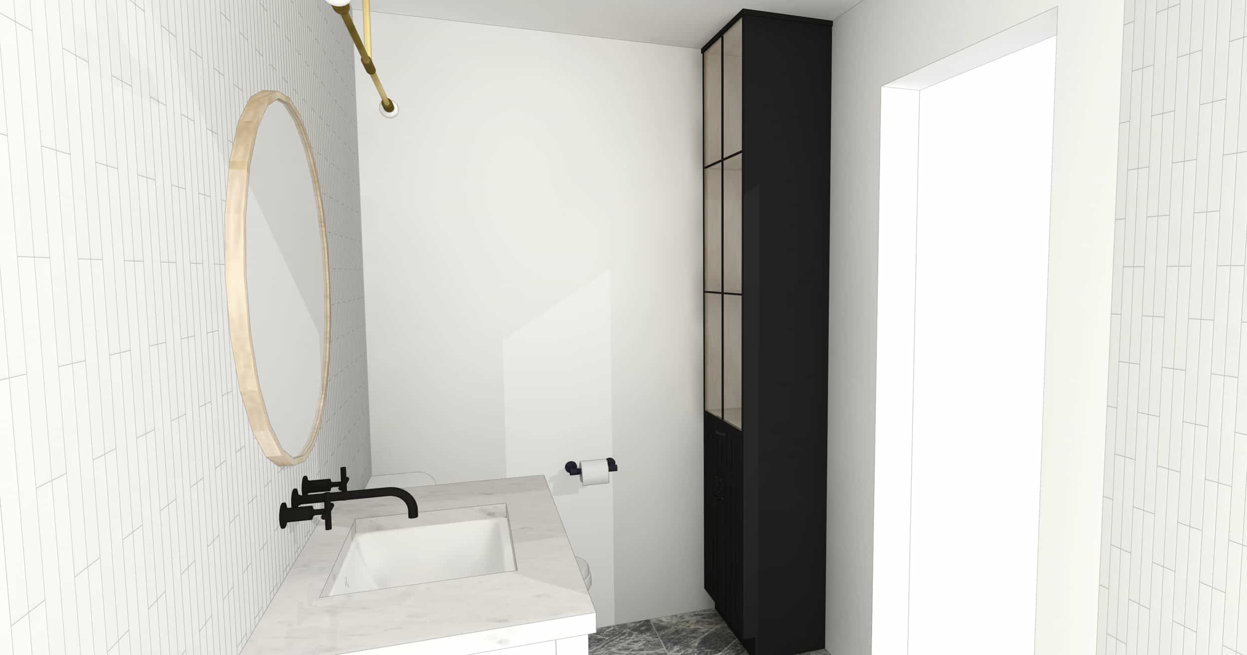 Emily Henderson Mountain Fixer Upper Second Level Guest Bath Render 06