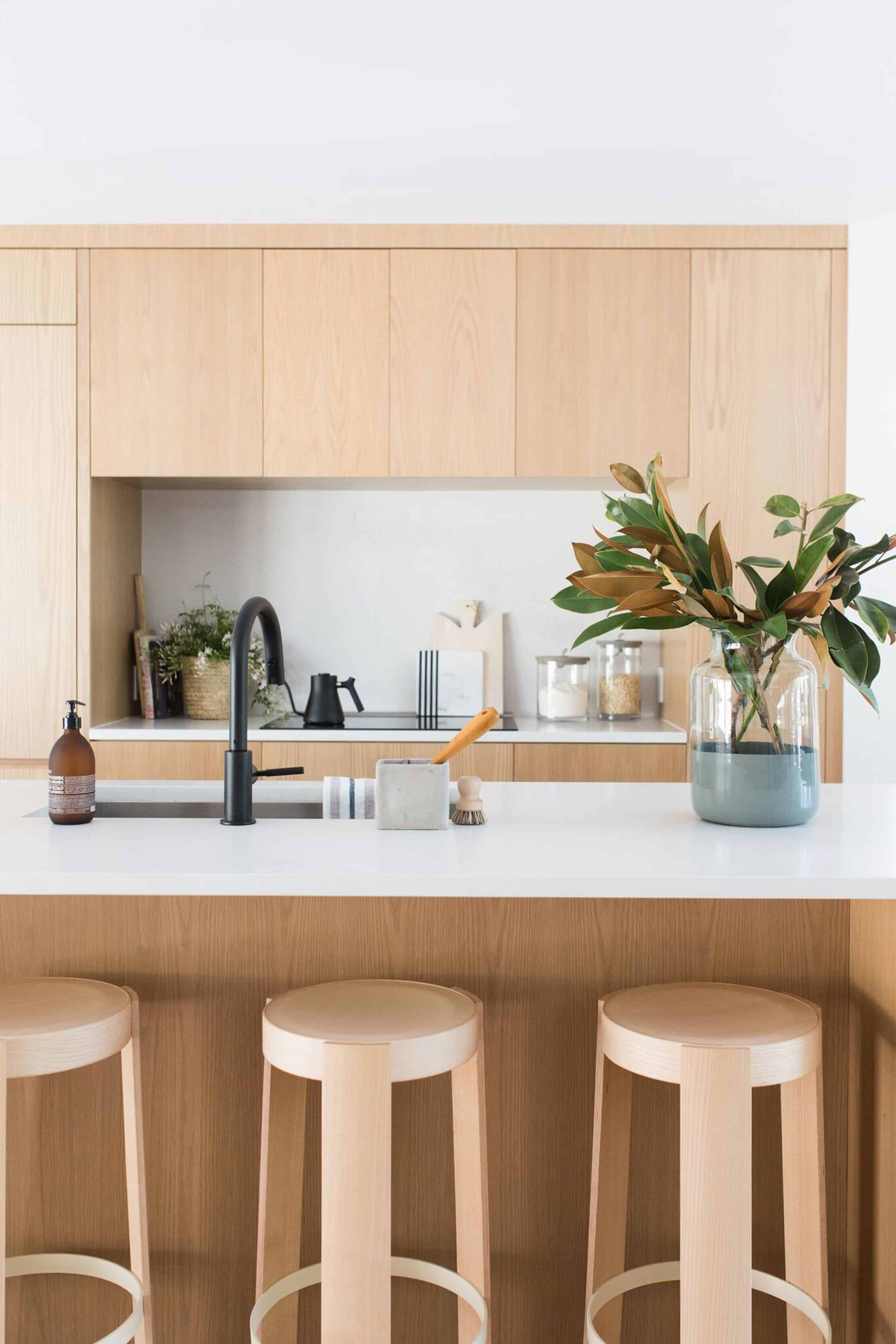 Light Natural Wood Kitchen Cabinets