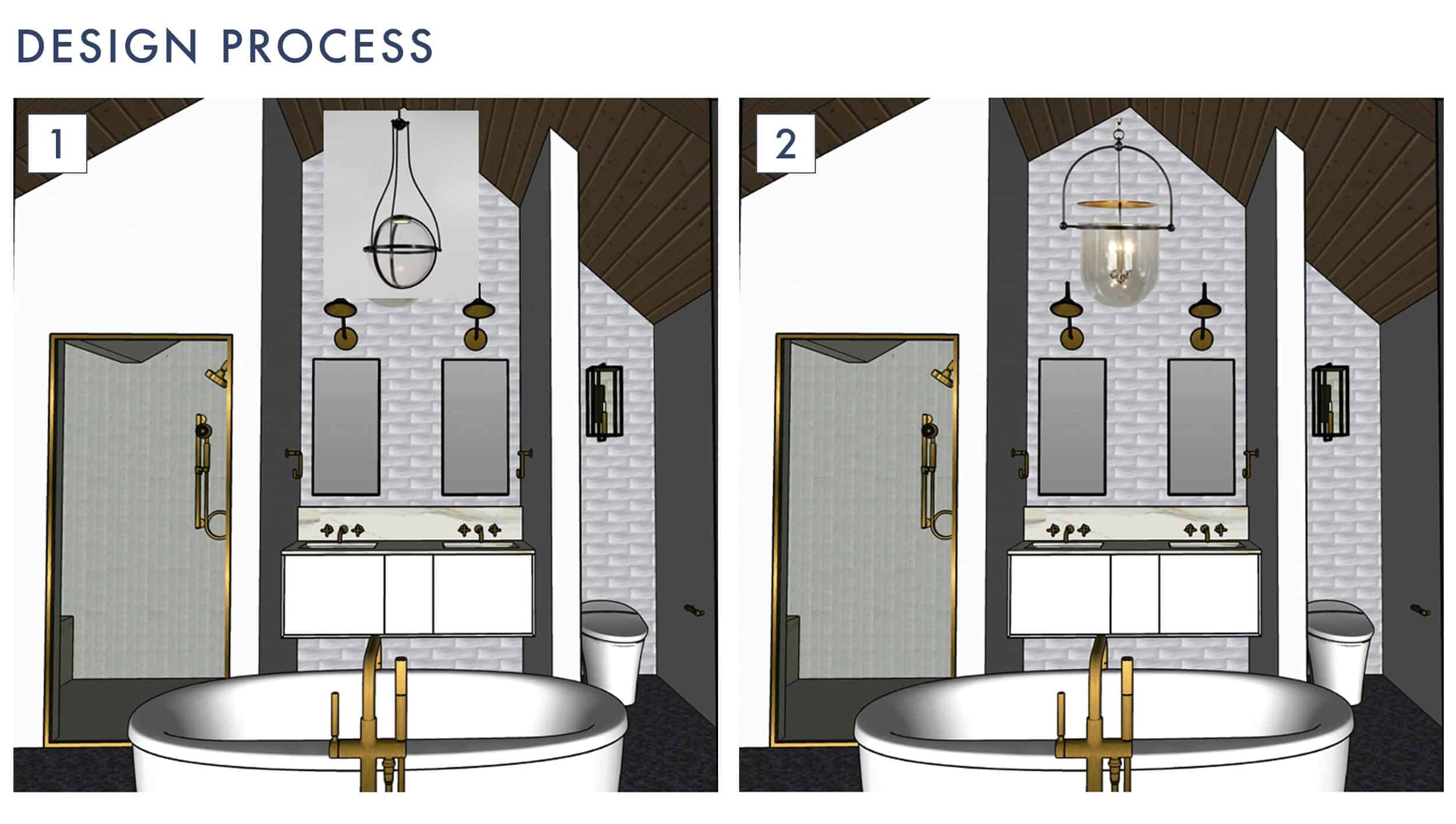 Emily Henderson Design Mountain Fixer Master Bathroom Lighting Process 1 1