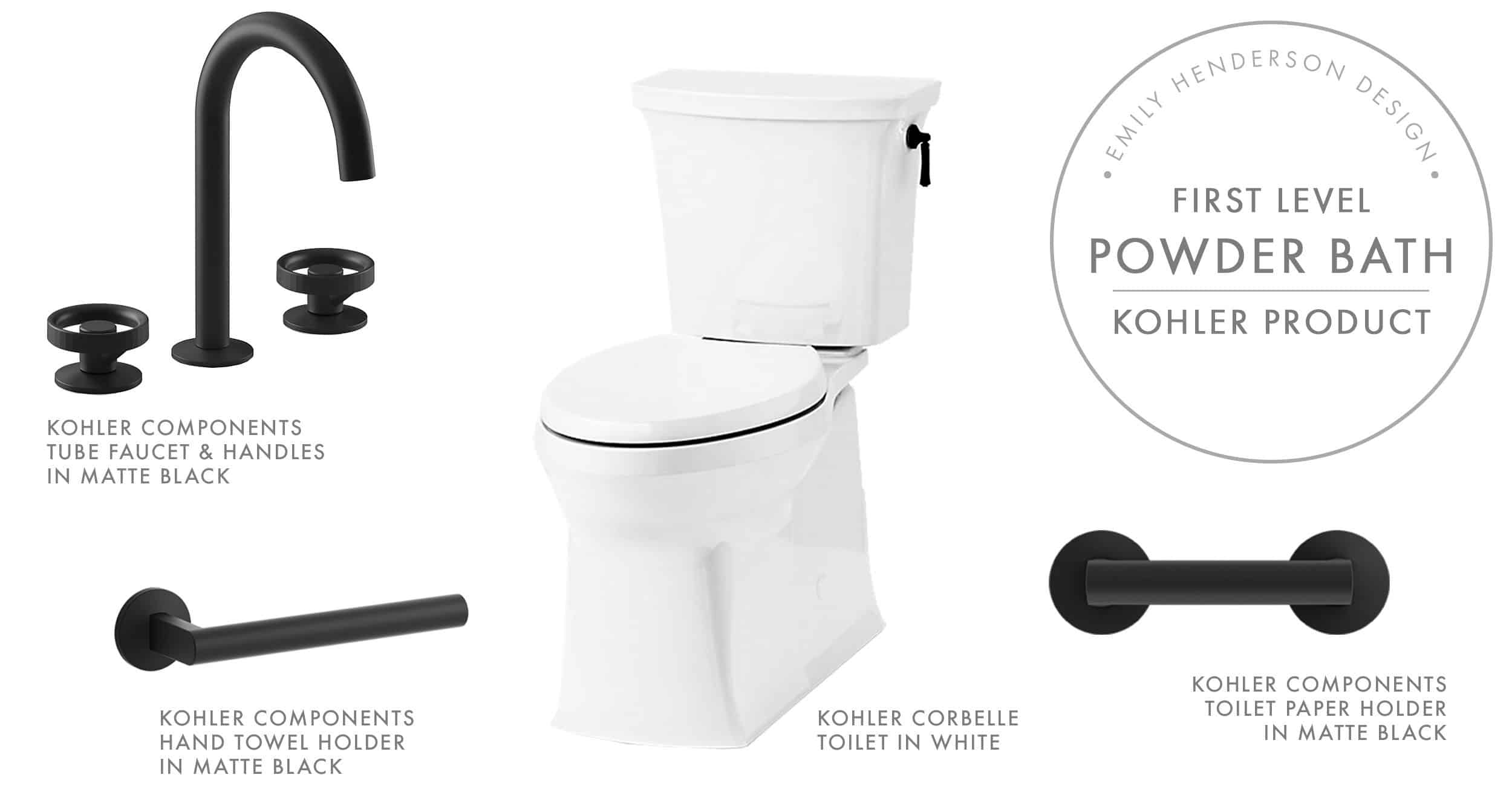 Emily Henderson Mountain Fixer I Design You Decide Powder Bath Kohler Product Board Final