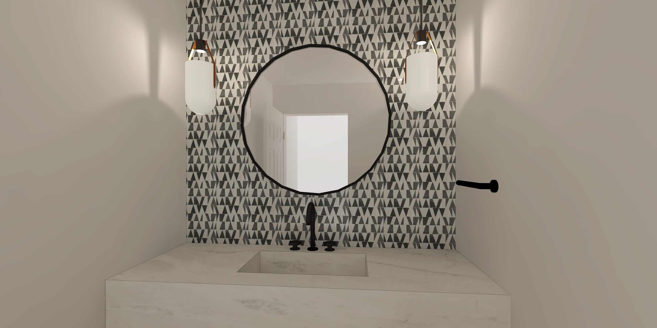 Emily Henderson Mountain House I Design You Decide Powder Bath Option 1b 09.17