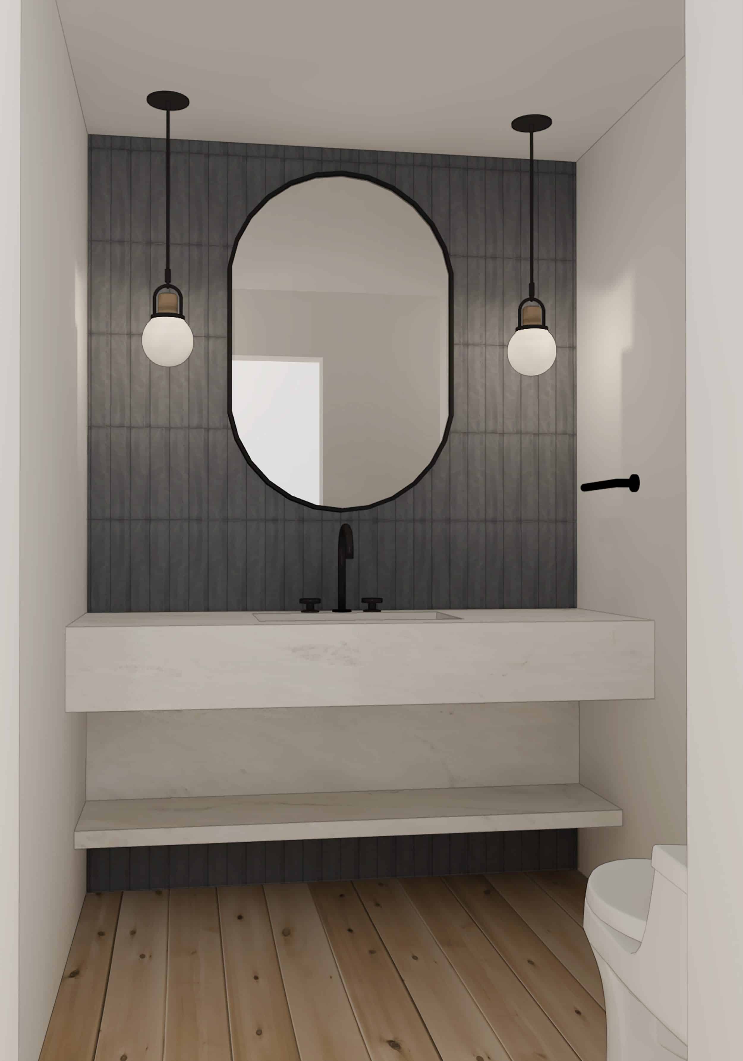 Emily Henderson Mountain House I Design You Decide Powder Bath Option 2a 09.17