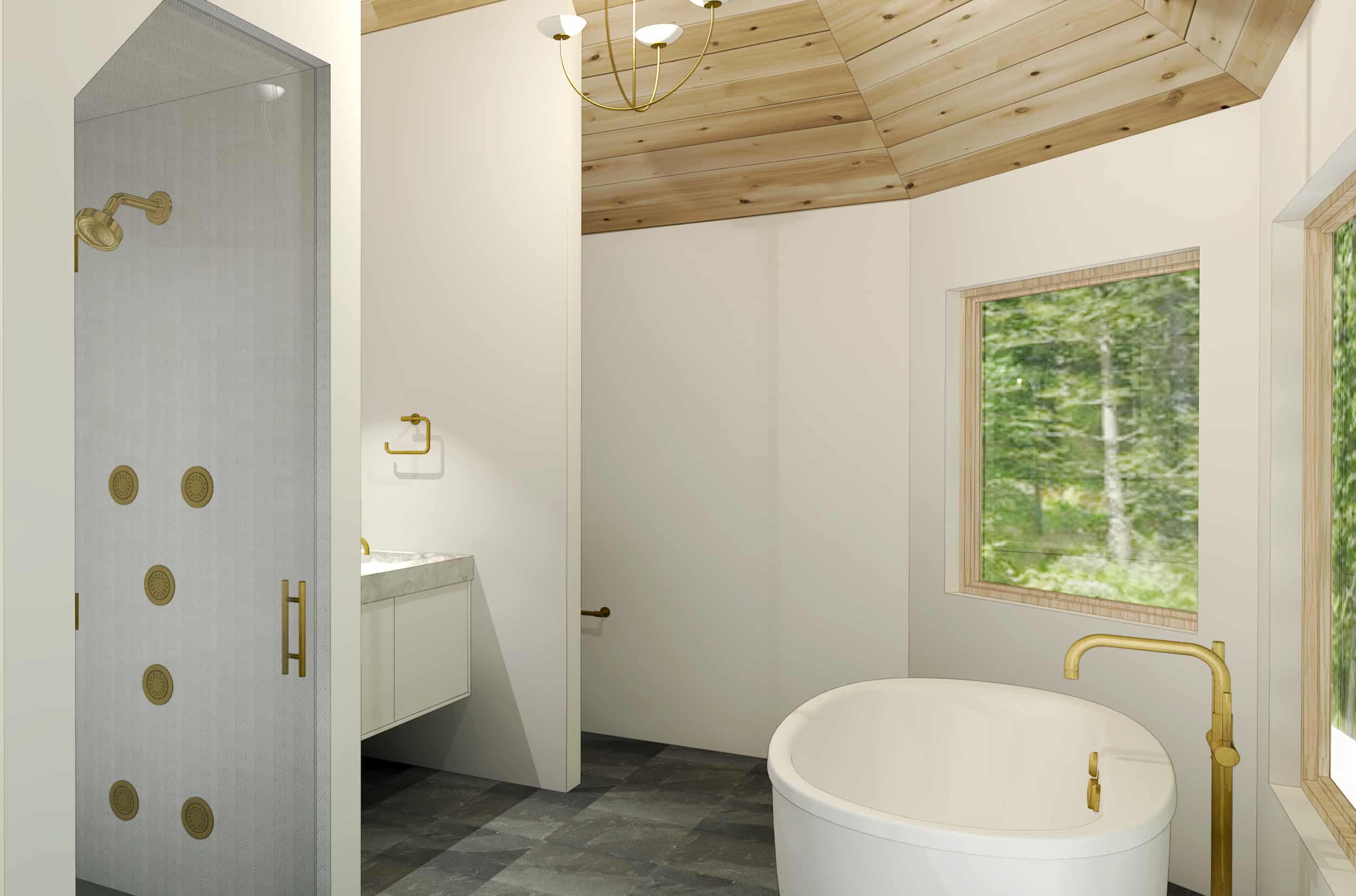 Emily Henderson Mountain House Master Bath Render Door