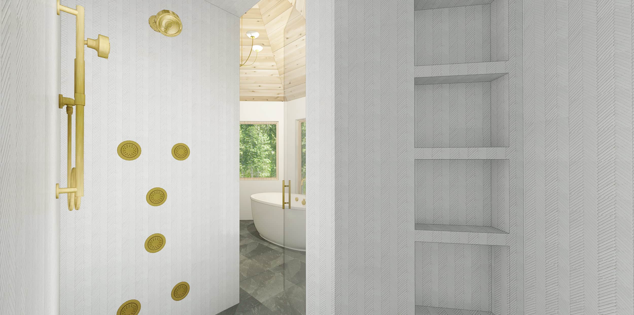 Emily Henderson Mountain House Master Bath Render Shower 1