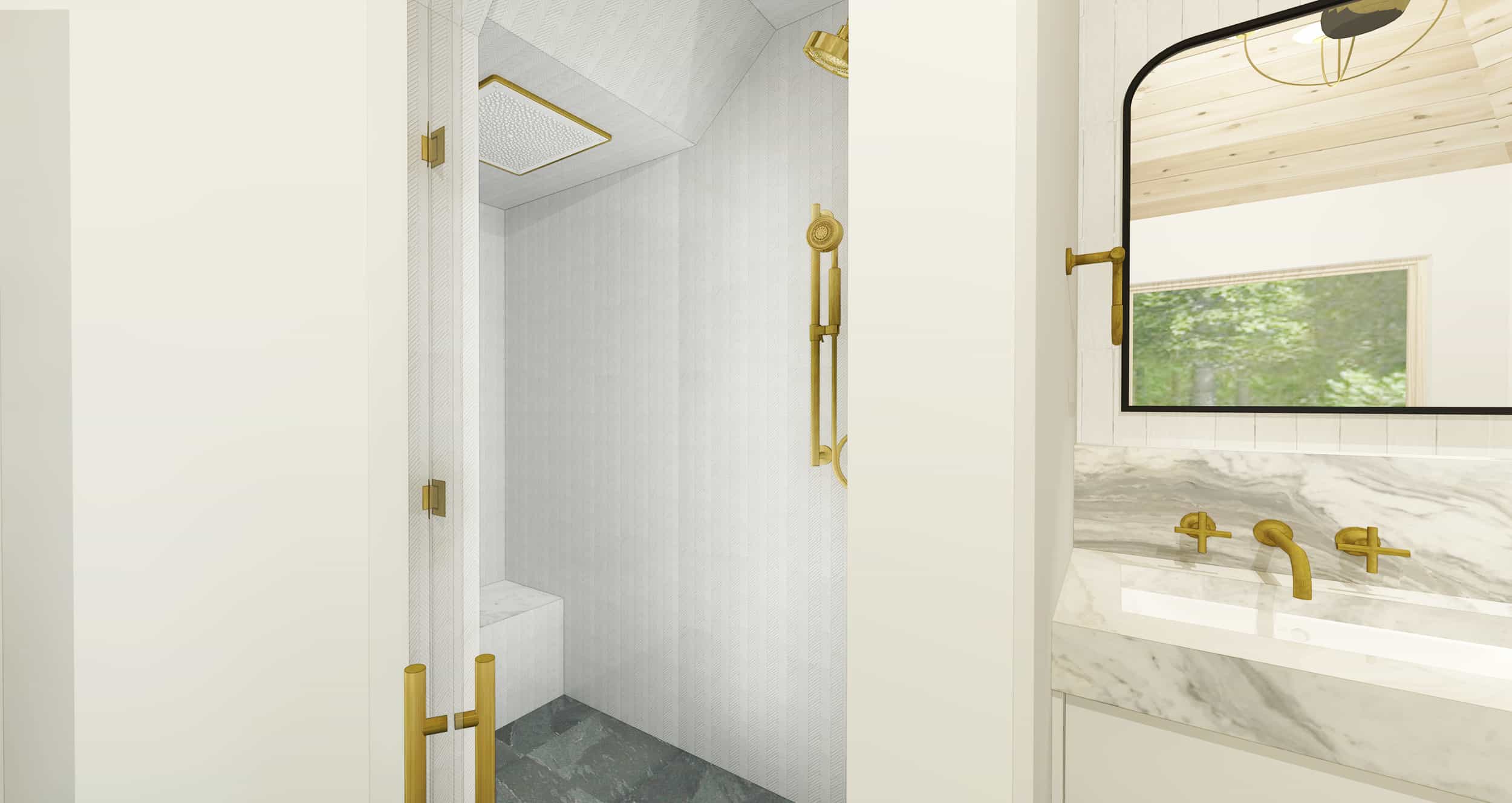 Emily Henderson Mountain House Master Bath Render Shower 2