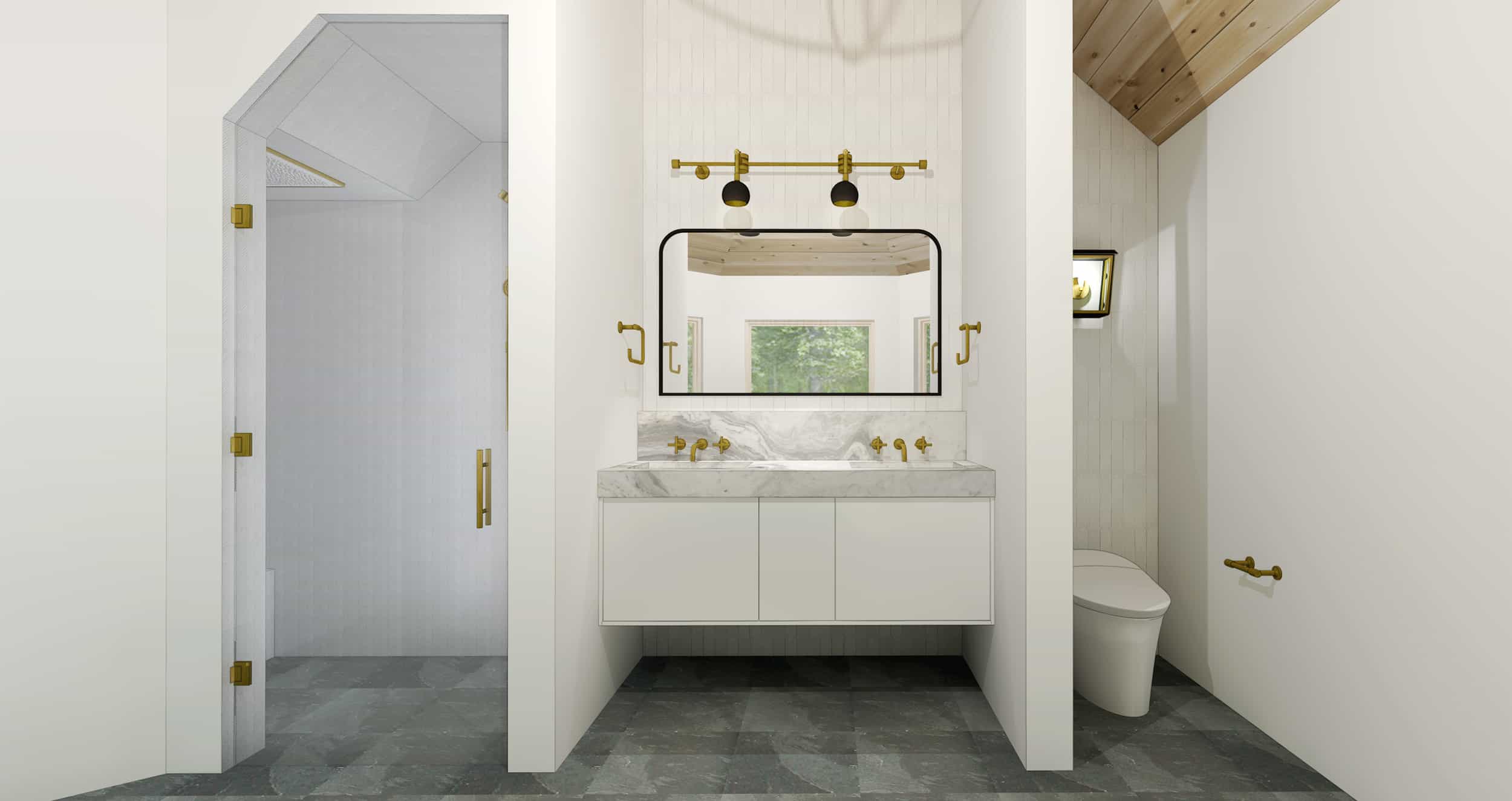 Emily Henderson Mountain House Master Bath Render Vanity