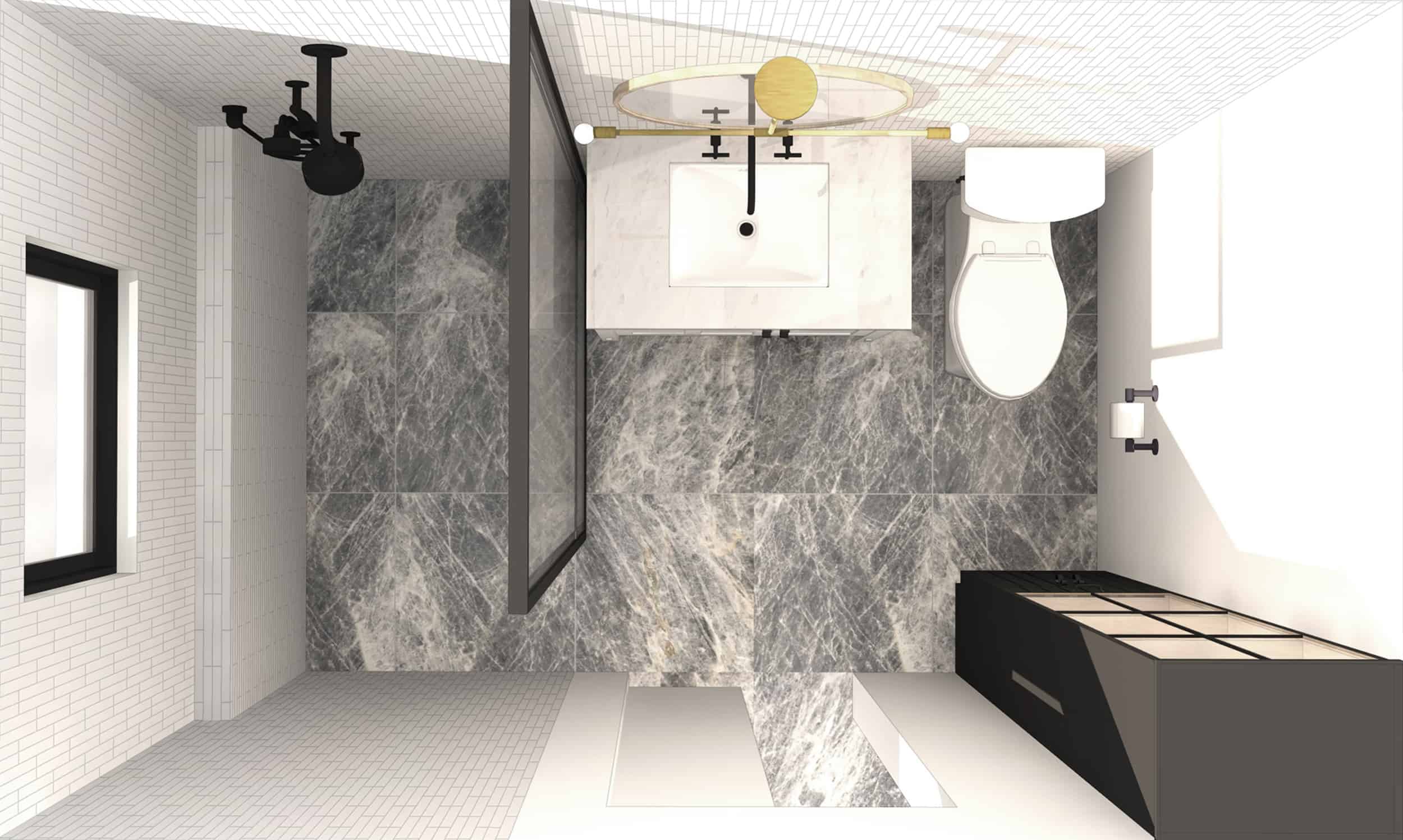 Emily Henderson Mountain Fixer Upper Second Level Guest Bath Plan 01 Updated 9.4.18