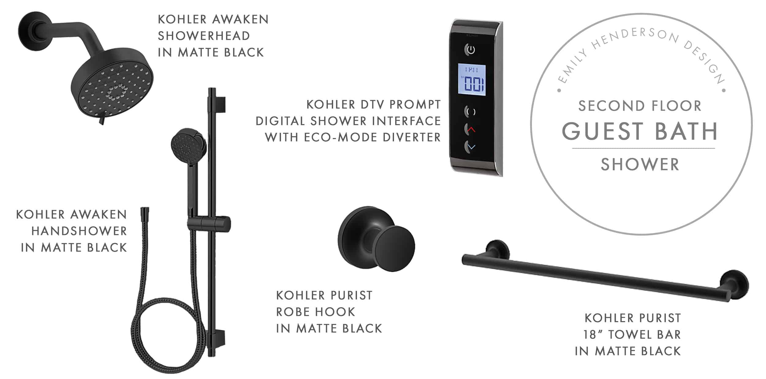 Emily Henderson Mountain Fixer Second Level Guest Bath Moodboard Kohler Shower 9.7.18