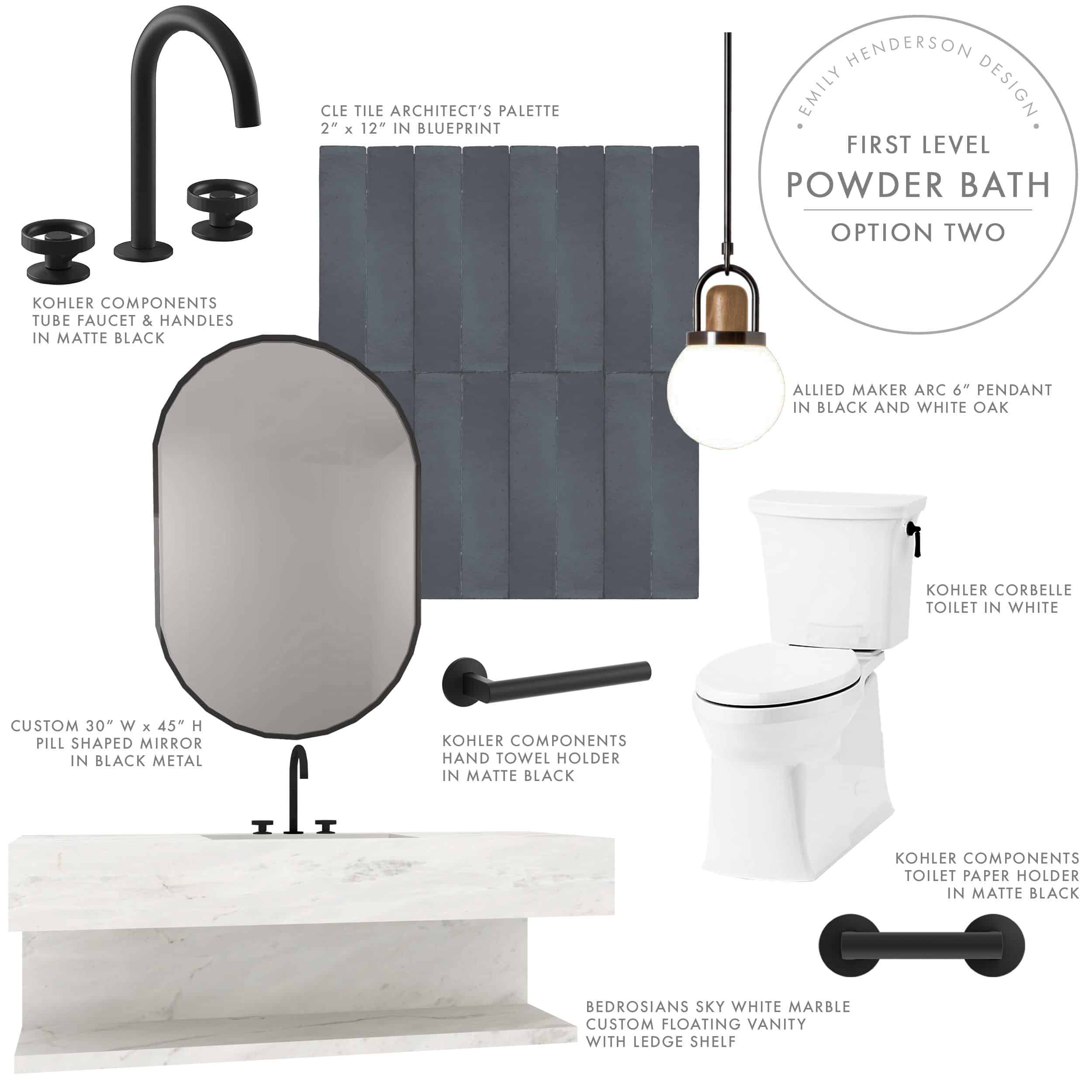 Emily Henderson Mountian Fixer I Design You Decide Powder Bath Moodboard Option Two 09.17.18