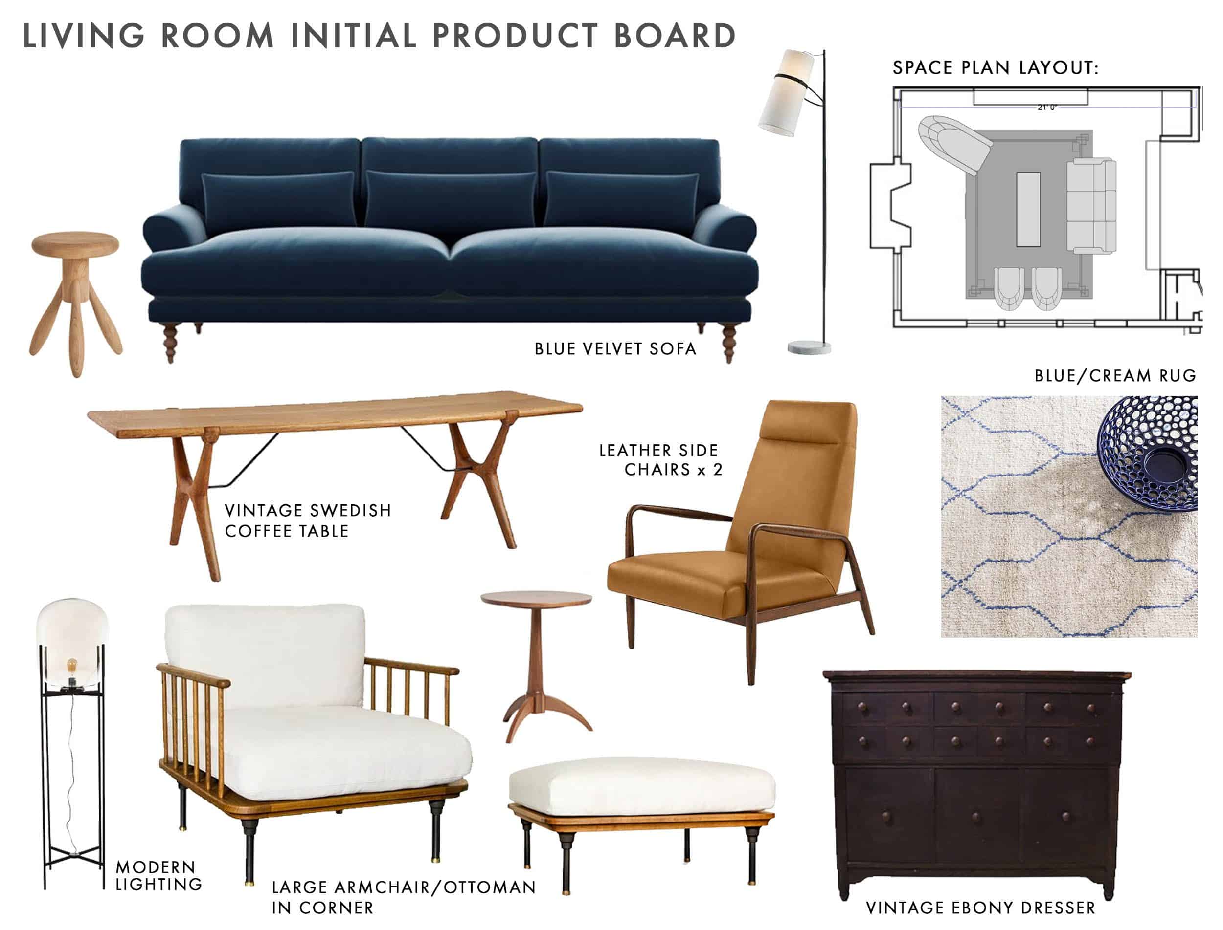 Living Room Initial Product Board