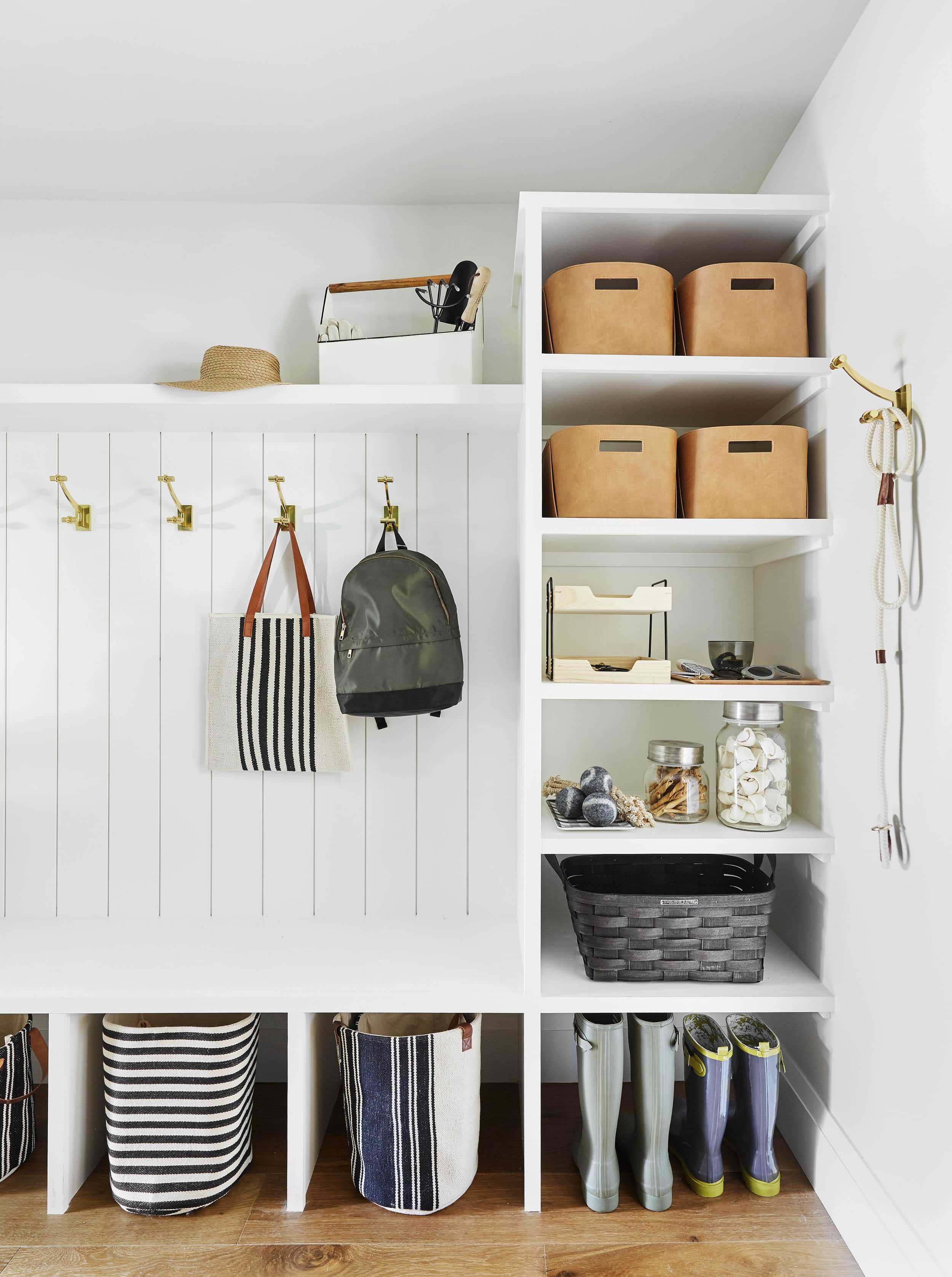 Emily Henderson mudroom organization