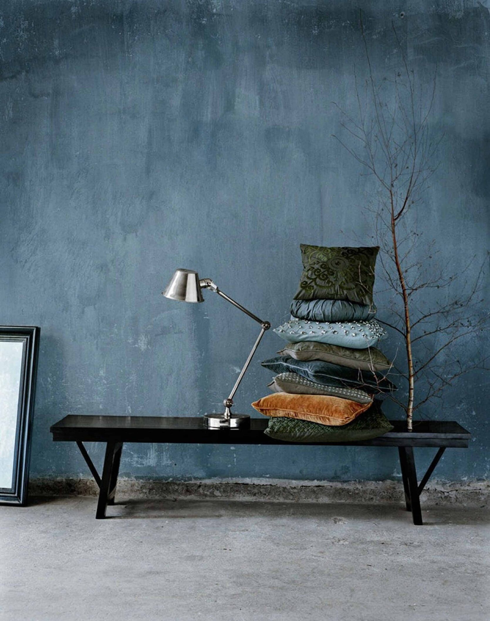 Blue Textured Plaster Walls