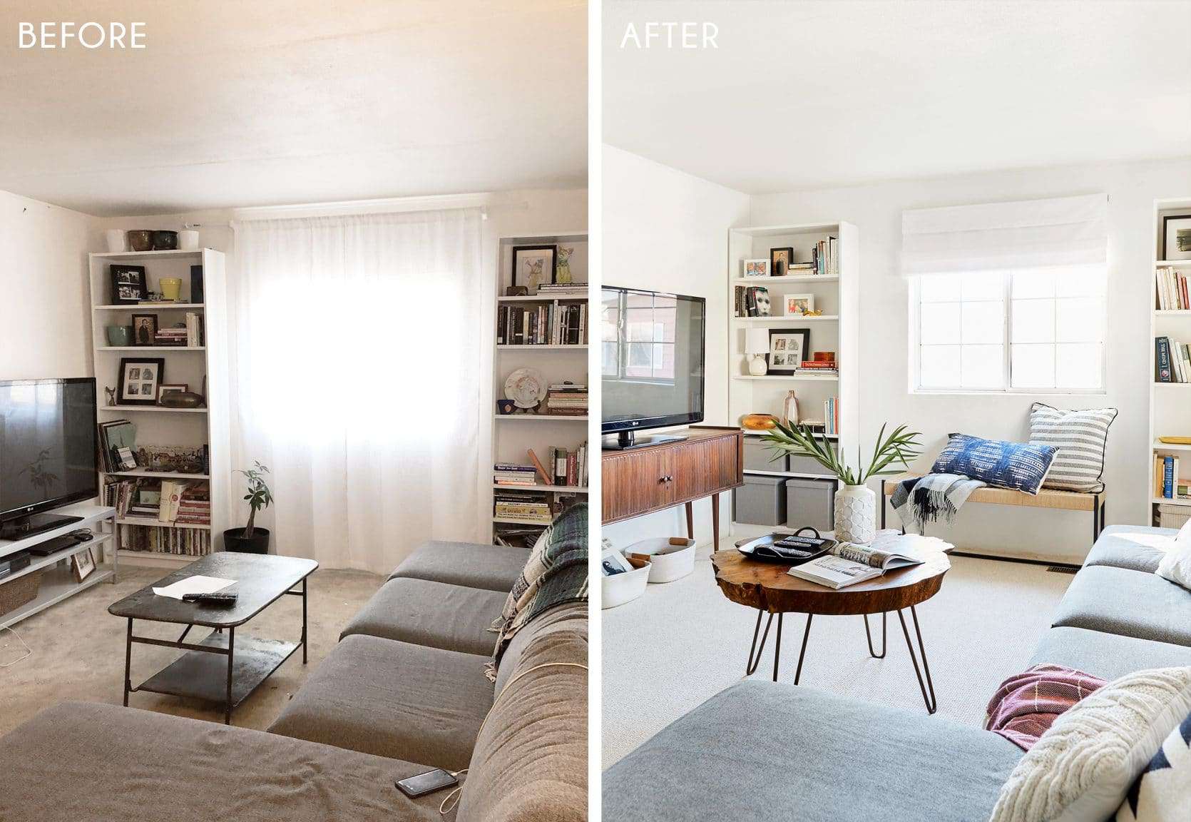Emily Henderson Flash Makeover Reveal Side By Side 41
