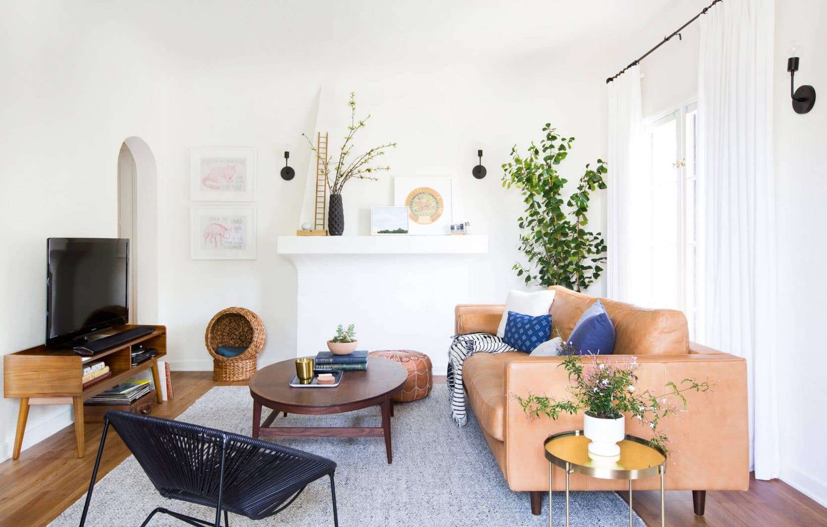 Emily Henderson Sara Moto Neutral Cozy Masculine Living Room 1