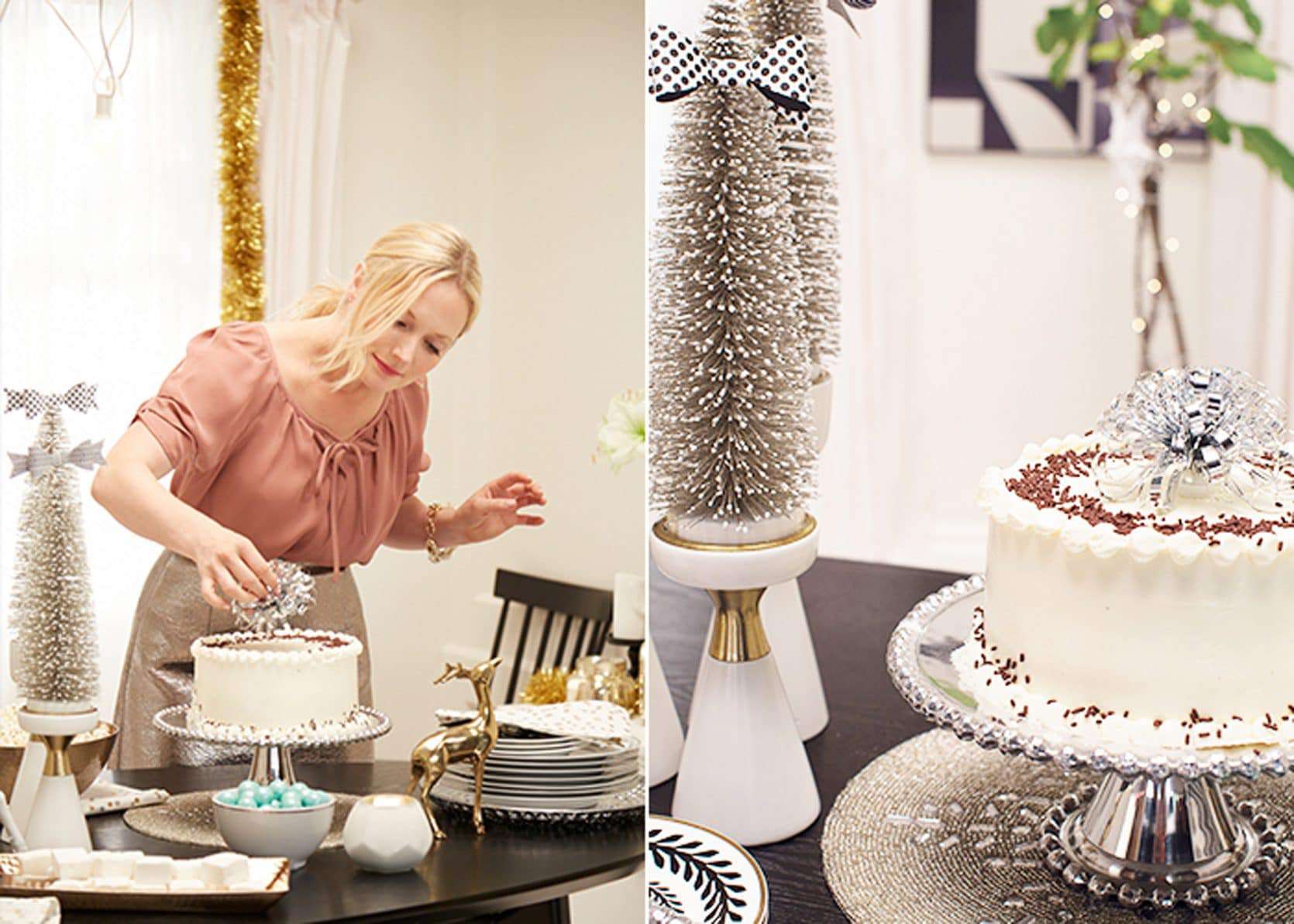 Target Holiday Emily Henderson Black White Gold Dining Room Cake1