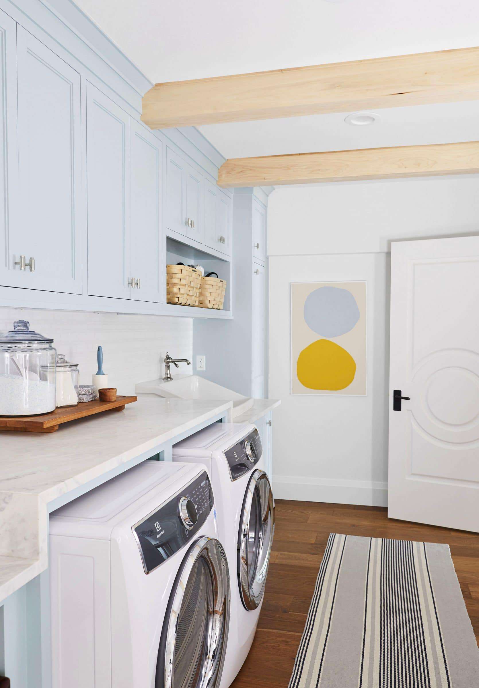 Emily Henderson laundry room cabinets