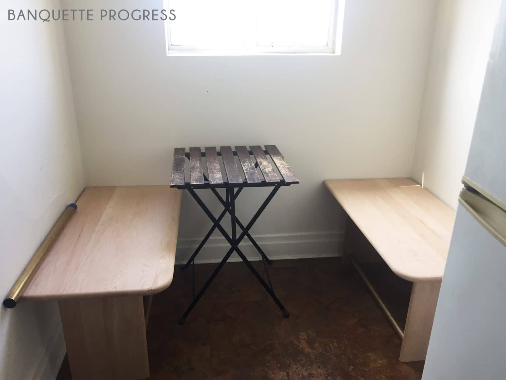 Emily Henderson Jess Moto Intro Kitchen Banquette Progress