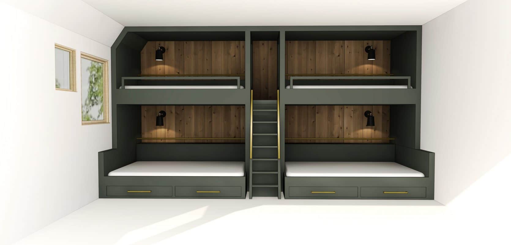 Emily Henderson Mountain Fixer Upper Second Level Kids Bunk Room Bunk Beds 01