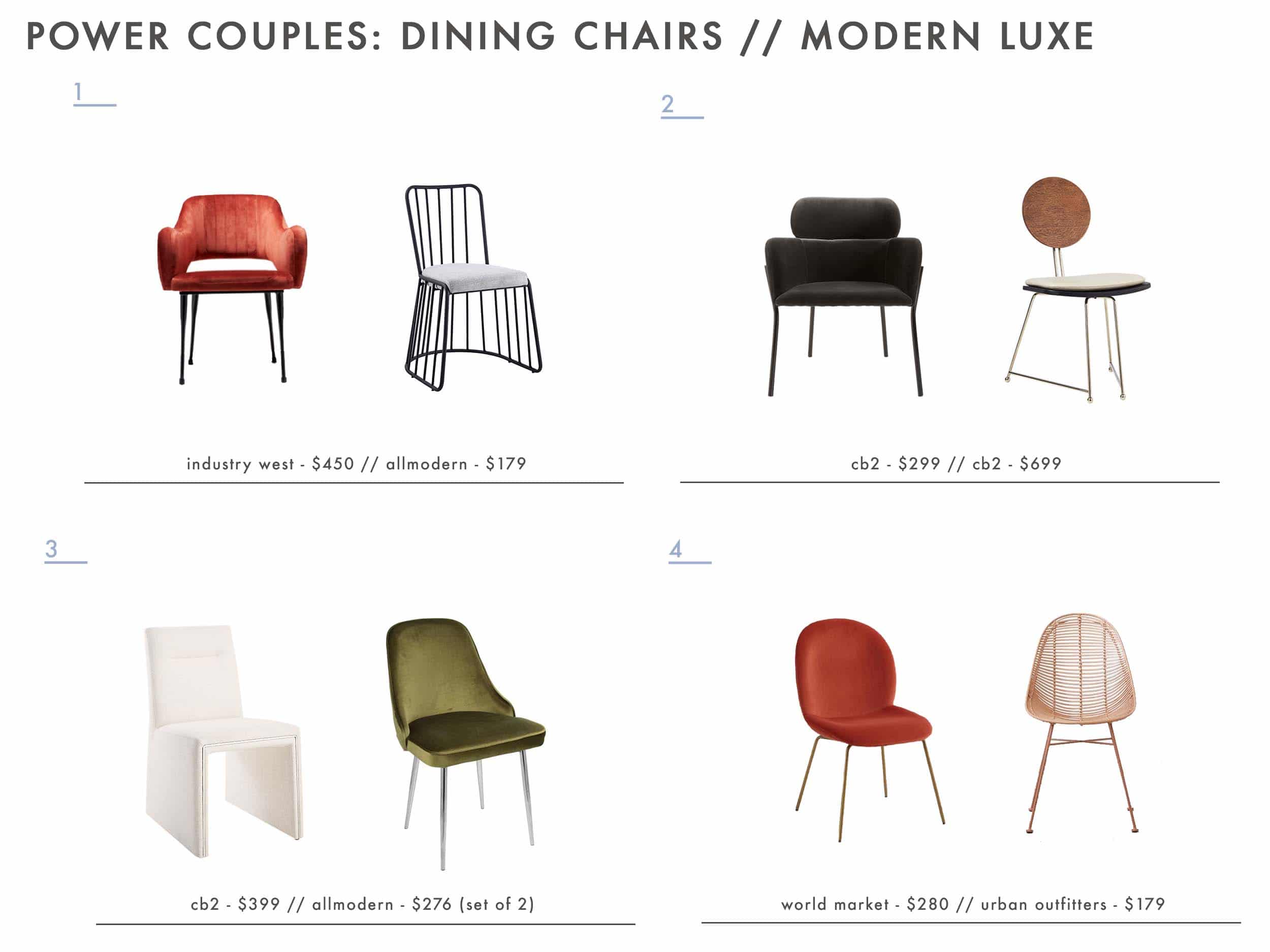Emily Henderson glam dining room chairs
