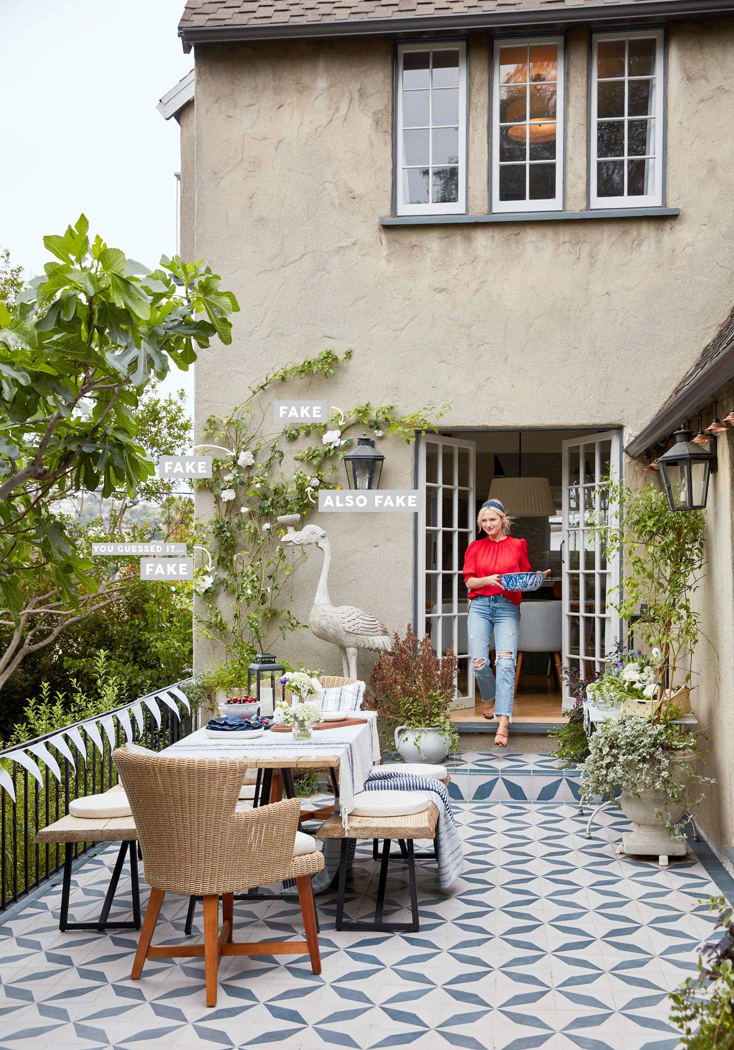 Emily Henderson Faux Florals Patio