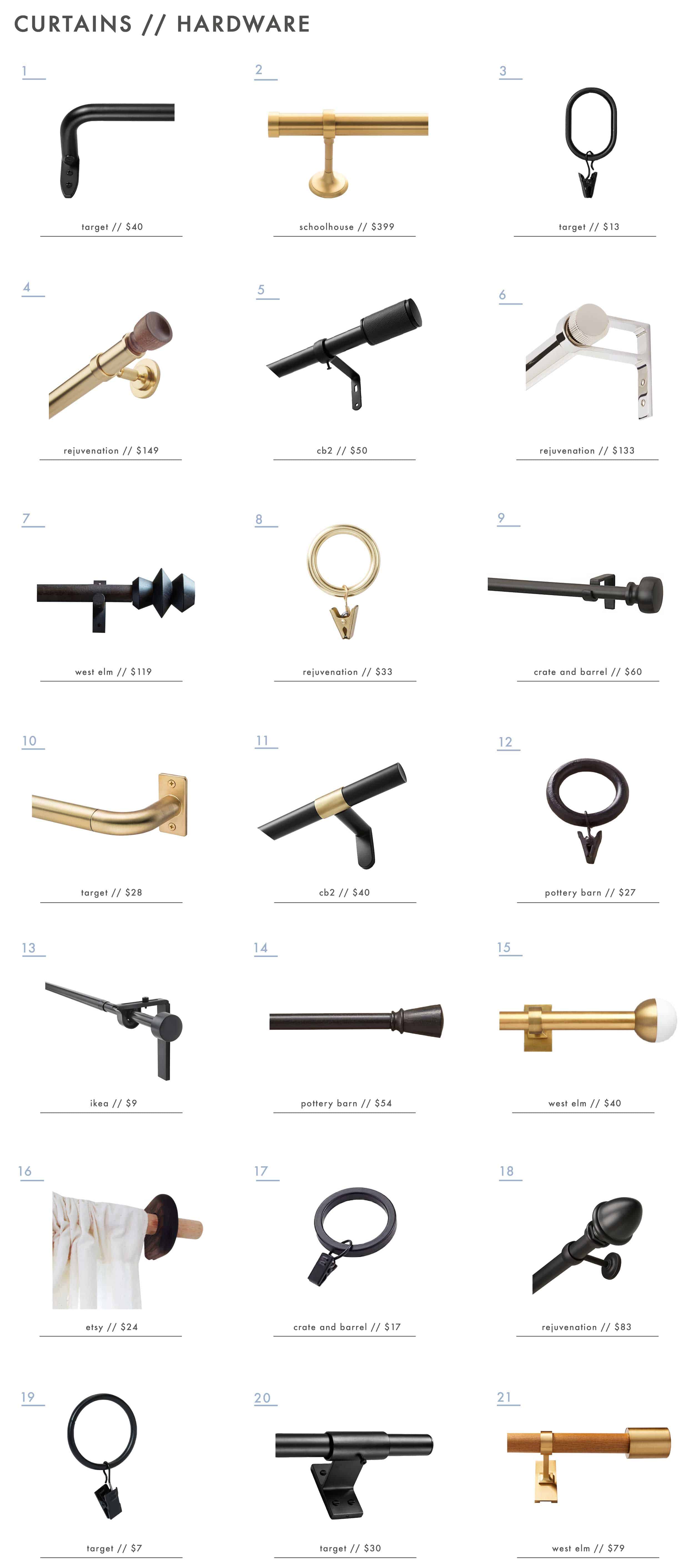 Emily Henderson Rug And Curtain Combos Roundup Curtain Hardware