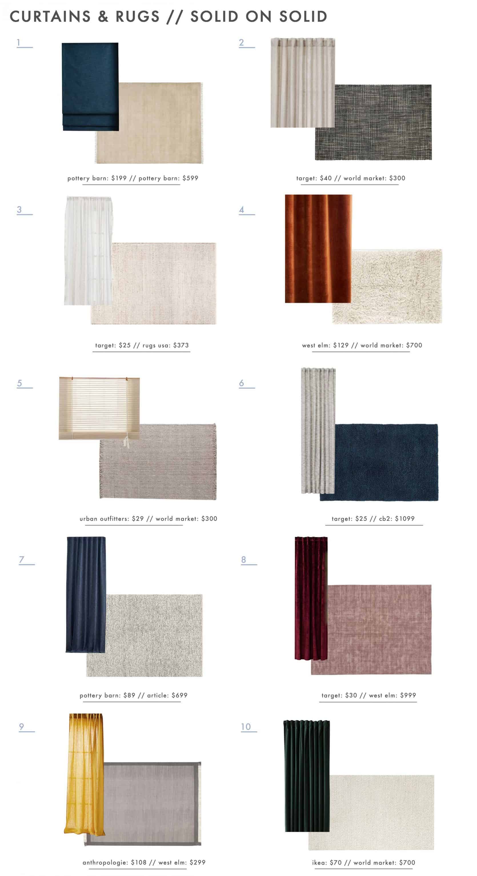 Emily Henderson Rug And Curtain Combos Roundup Solid On Solid