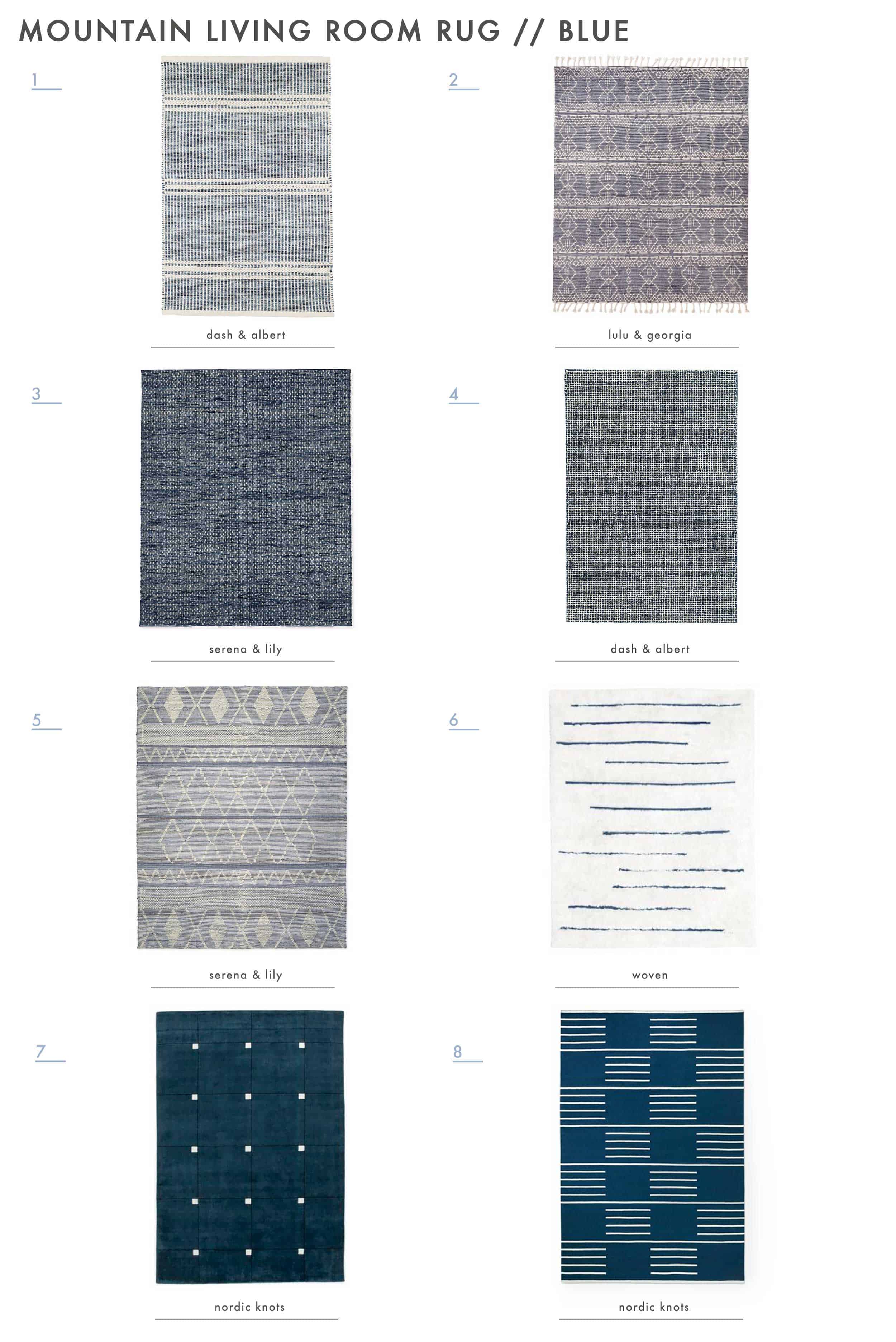 Emily Henderson Mountain House Living Room Rug Blue Options