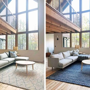 Emily Henderson Mountain House Living Room Rug Side By Side
