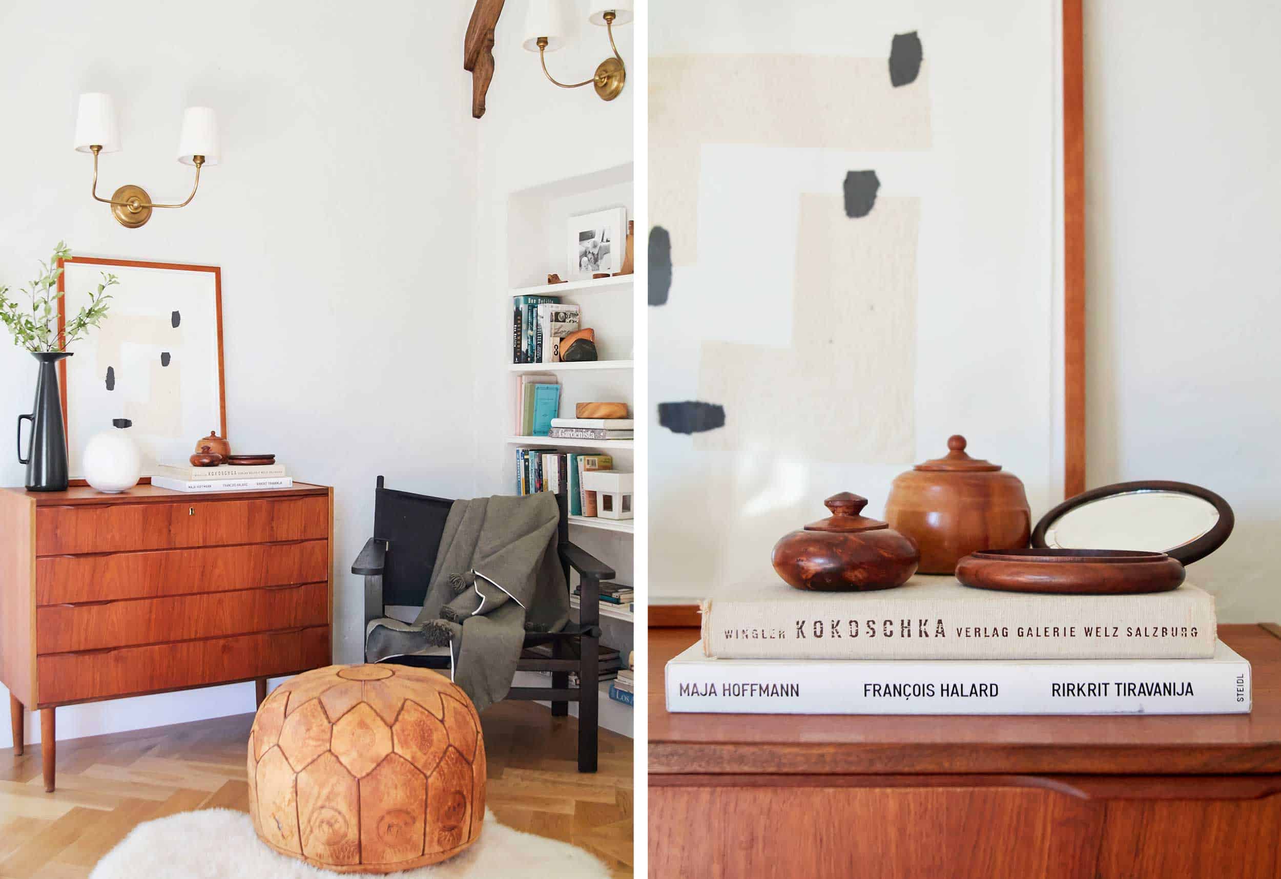 Emily Henderson Flea Finds Wood Containers Ottoman