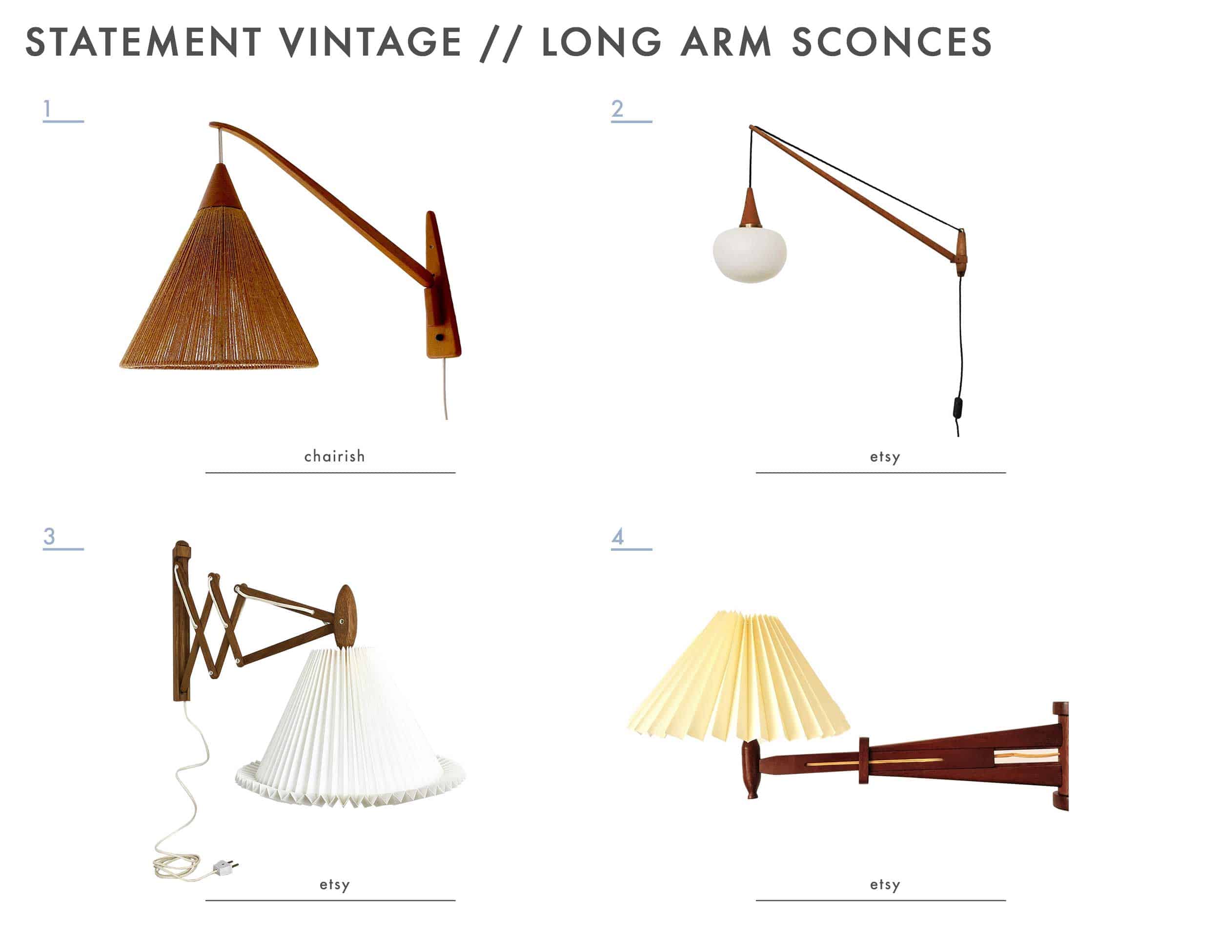 Emily Henderson Mountain House Statement Vintage Lighting Long Arm Sconce