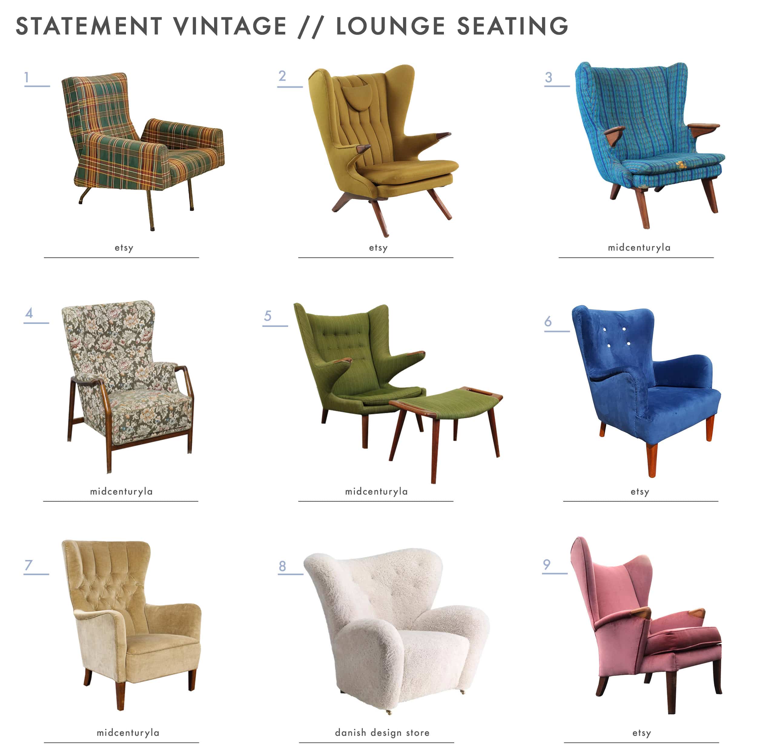 Emily Henderson Mountain House Statement Vintage Seating Lounge