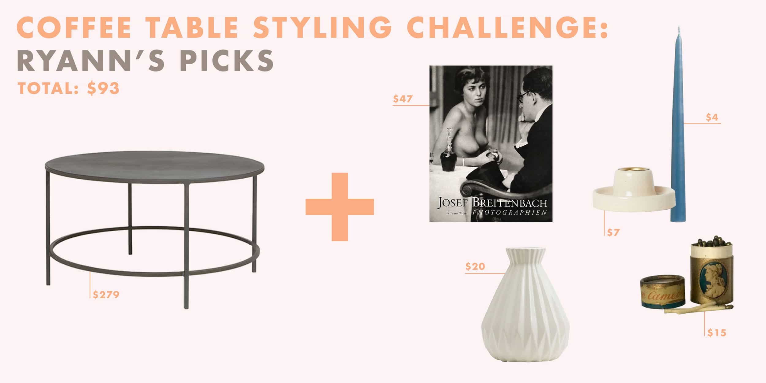 Emily Henderson Ehd Team Challenge Coffee Table Styling Ingredients Ryann
