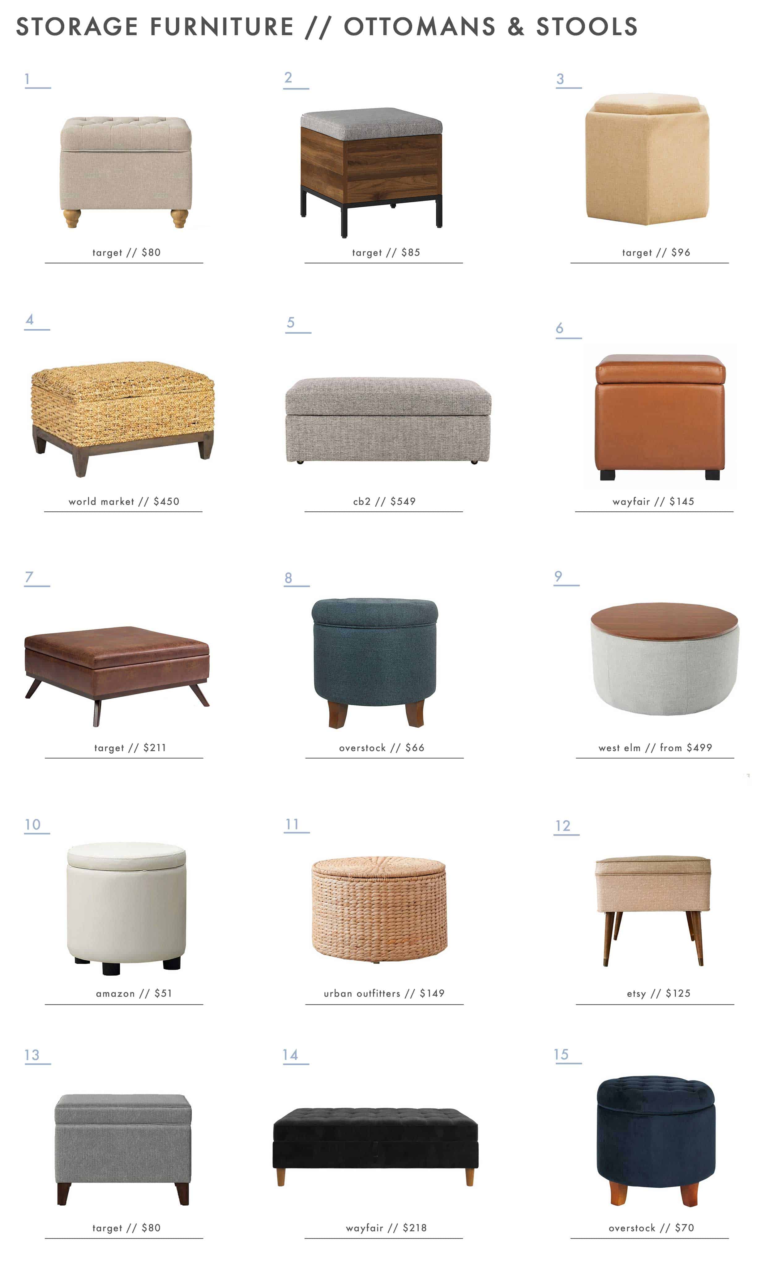 Emily Henderson Storage Furniture Storage Ottomans