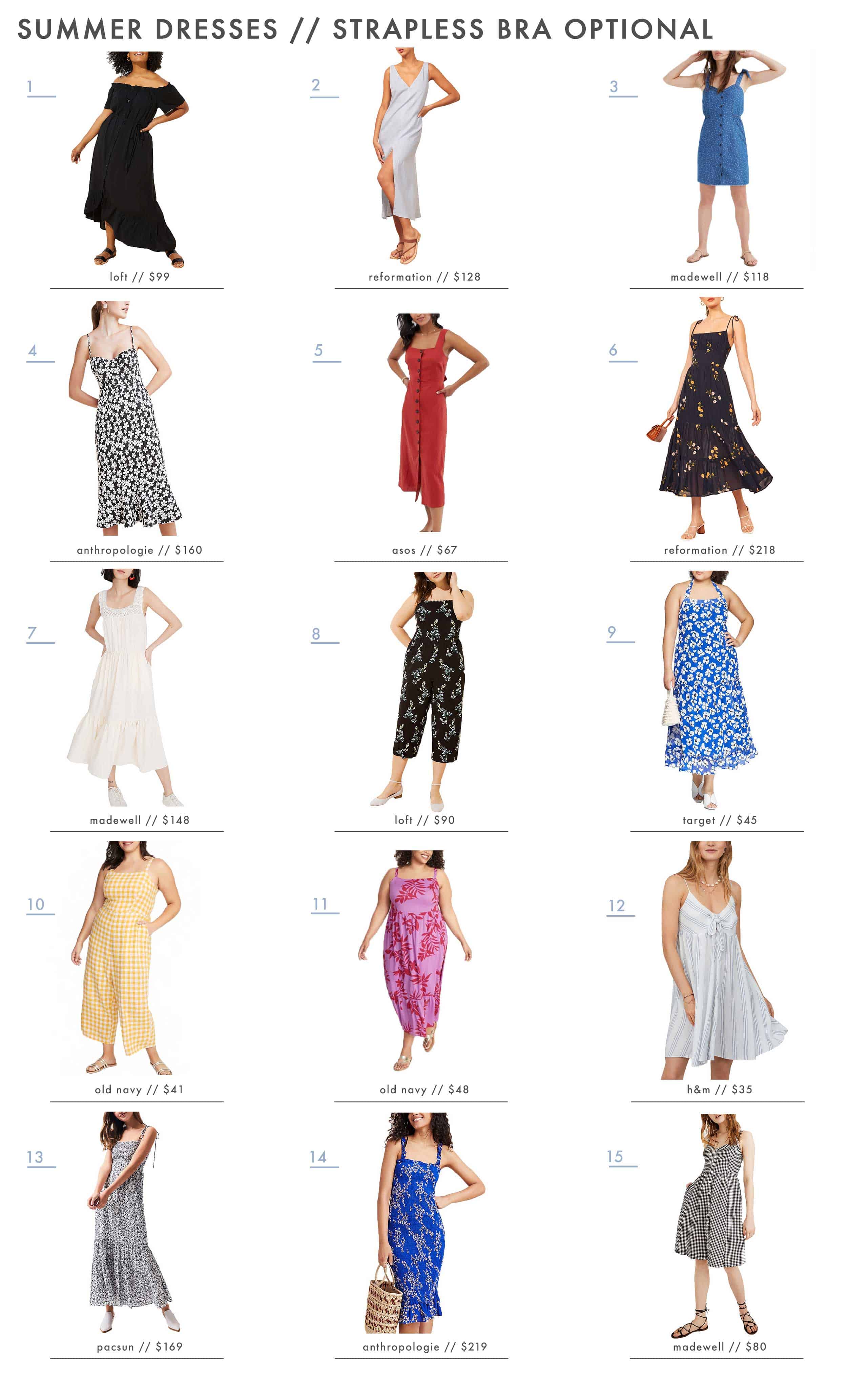Emily Henderson summer dresses to wear with strapless bra