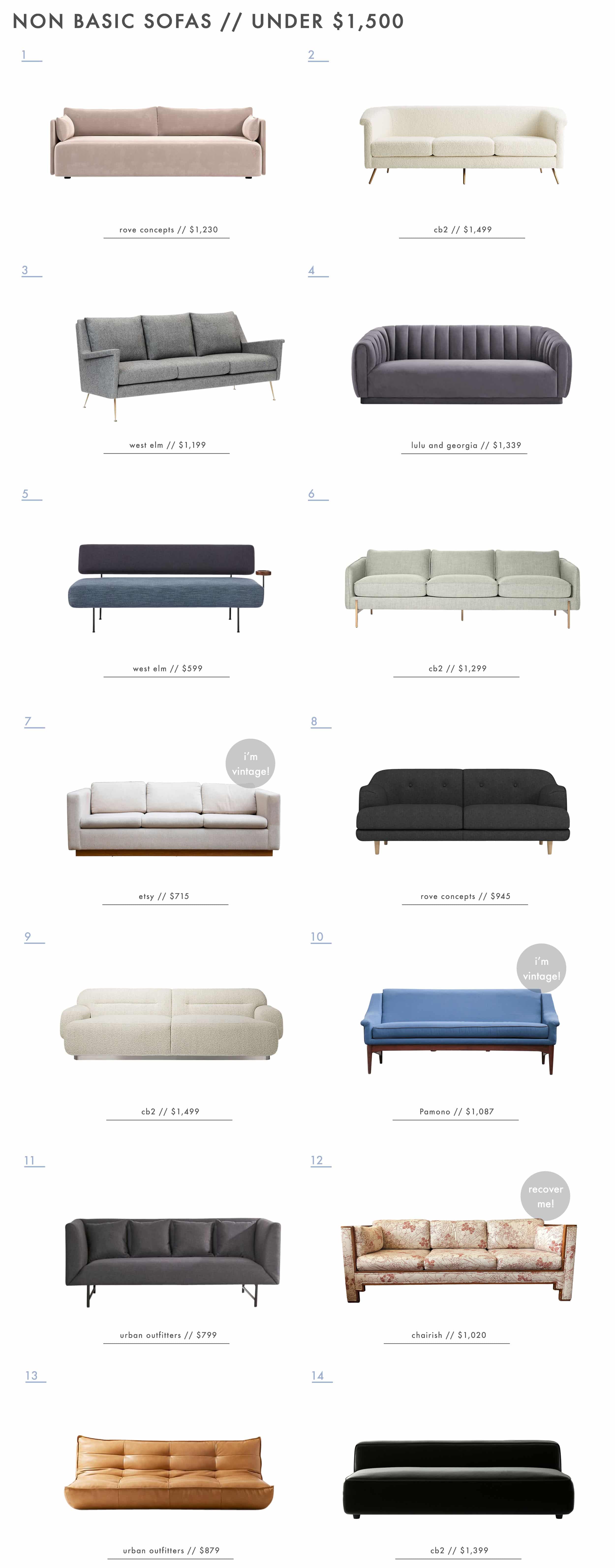 Emily Henderson Non Basic Sofas Under $1500 2 Across