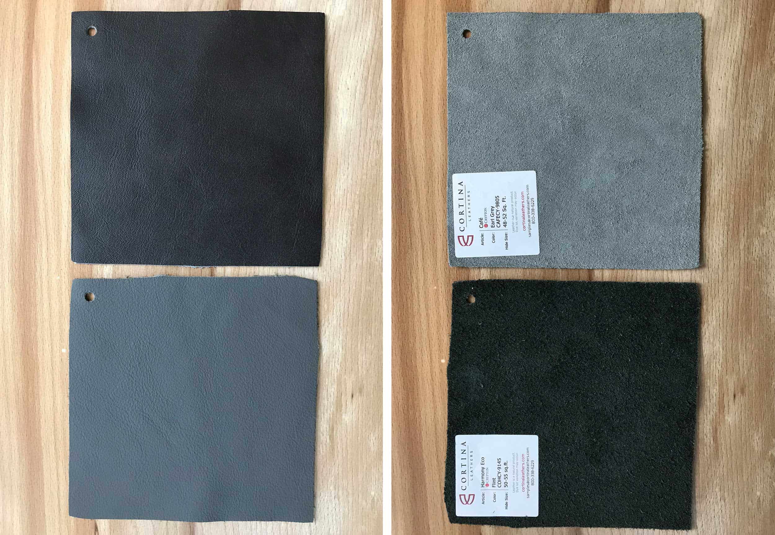 Crypton Leather Samples Side By Side