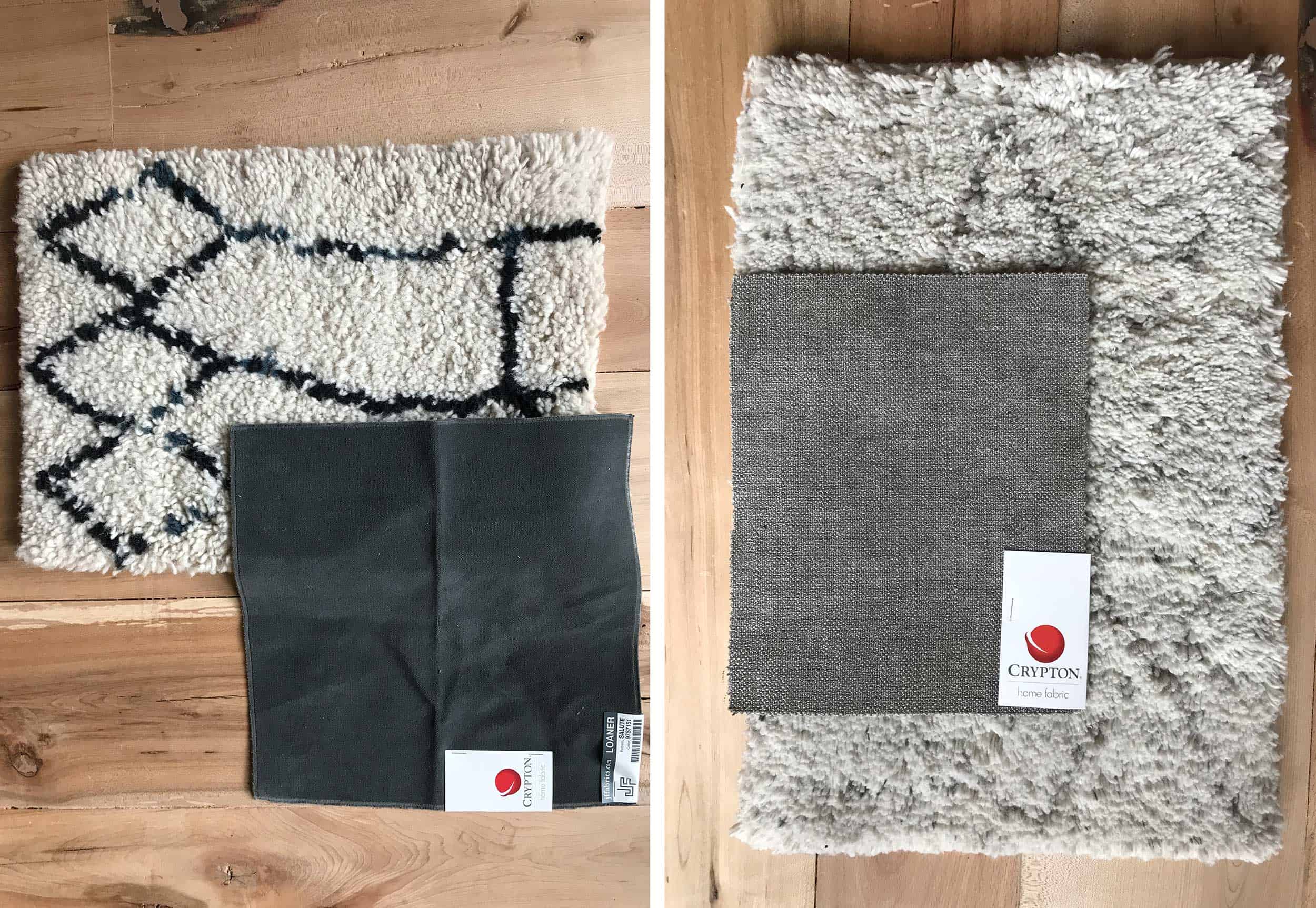 Living Room Rug + Fabric Side By Side